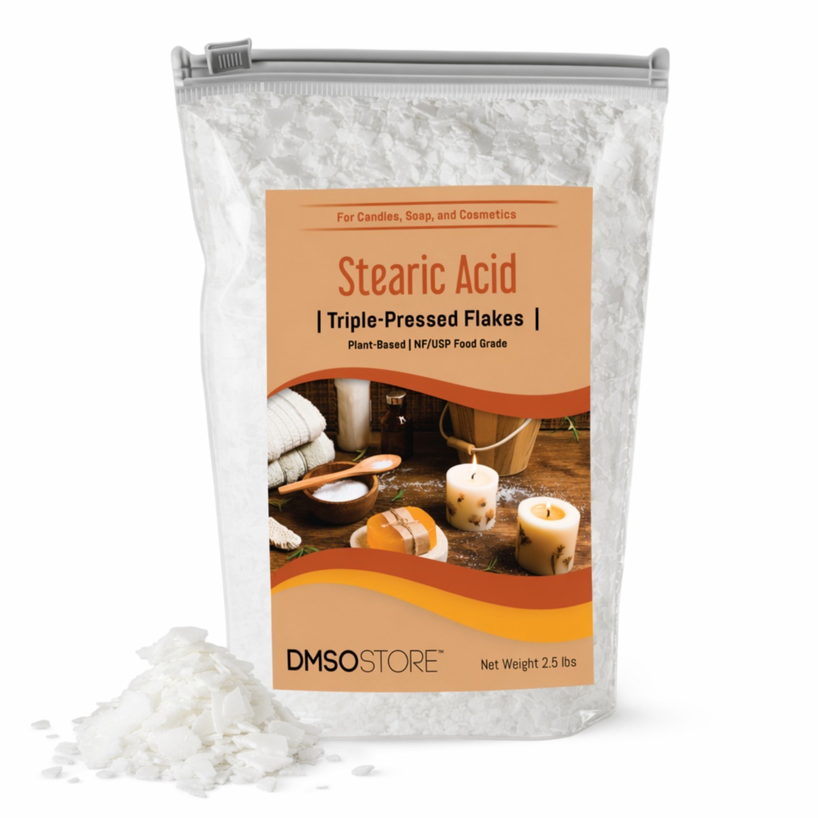 STEARIC ACID 5 lbs. Flakes Triple Pressed NF/USP Food Grade