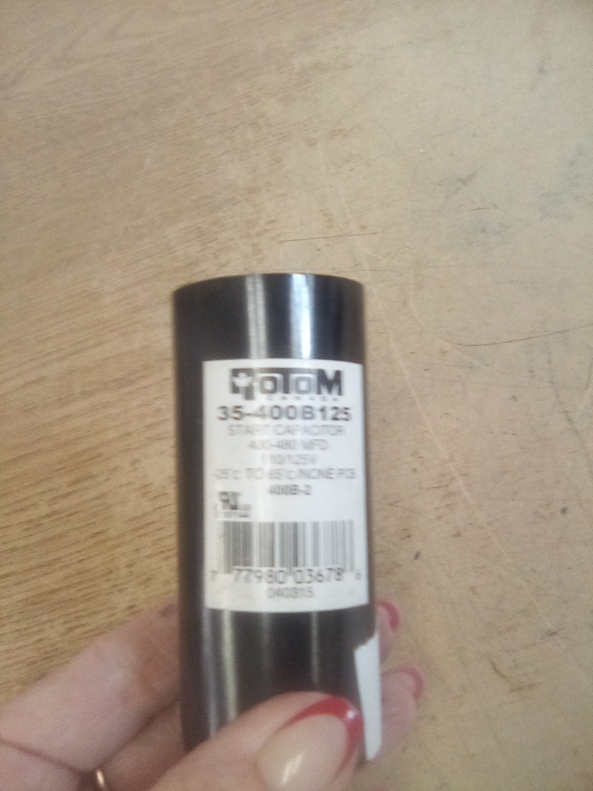 Rotom 35-400B125 Start Capacitor 400-480 Mfd 110/125V