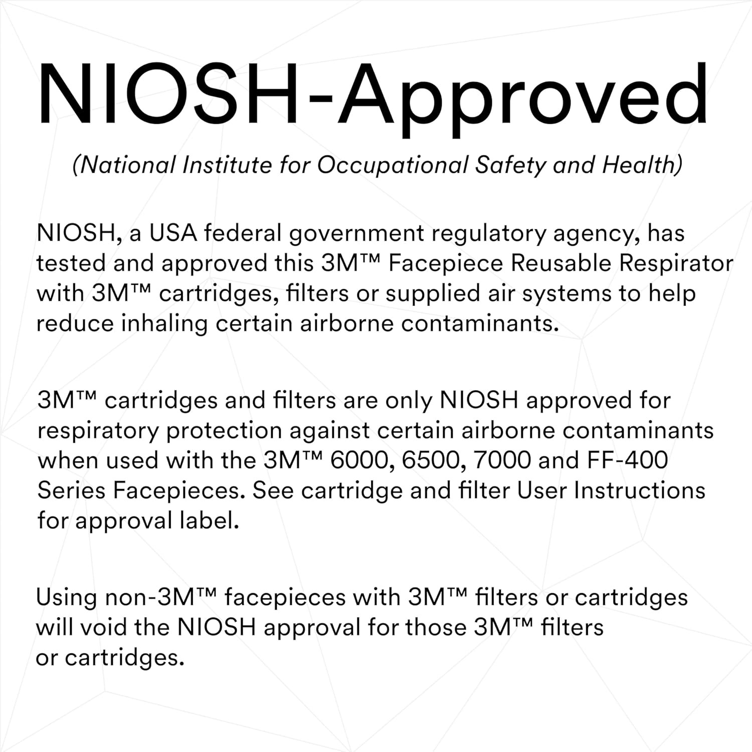 Half Facepiece Reusable Respirator 6300, NIOSH, Four-Point Harness, Comfortable