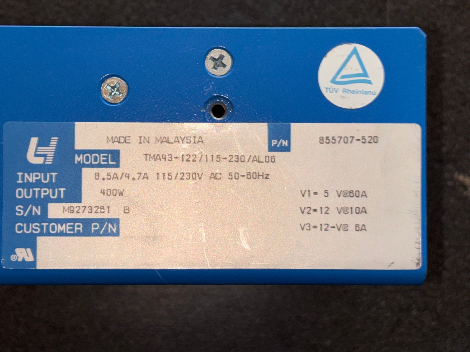 TMA43-122/115-230/AL06 85570-520 Power Supply