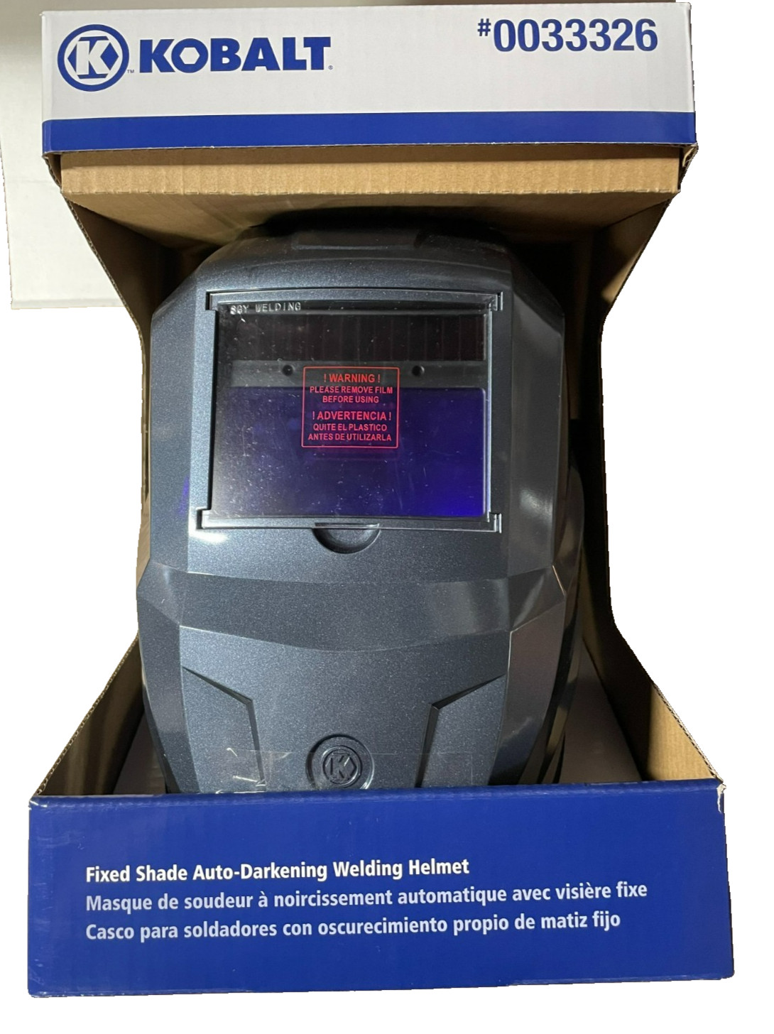Kobalt Fixed Shade Auto-Darkening Welding Helmet #0033326 – NIB