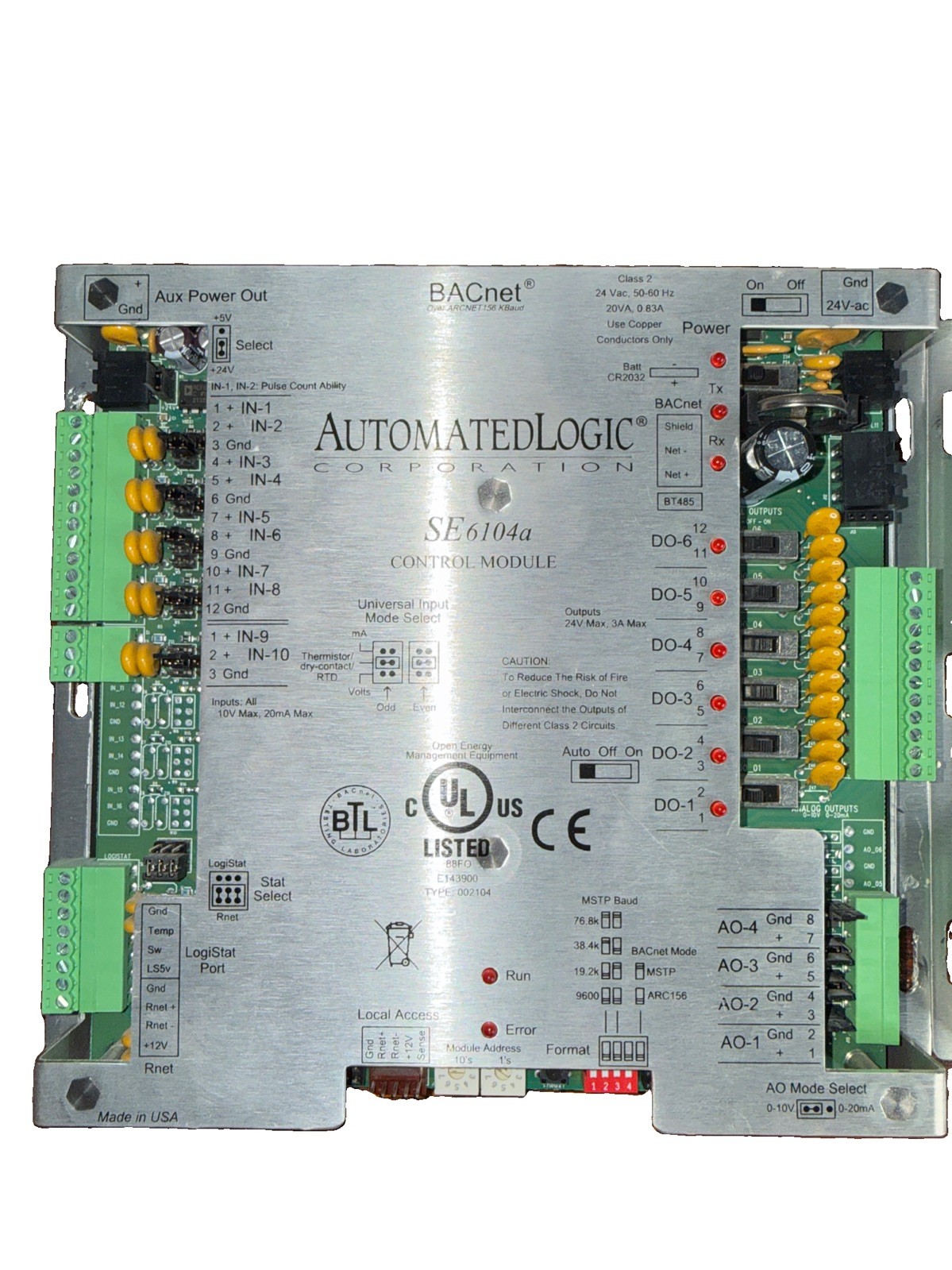 Automated Logic SE6104 BACnet Control Module Complete, Working Lot Of 2