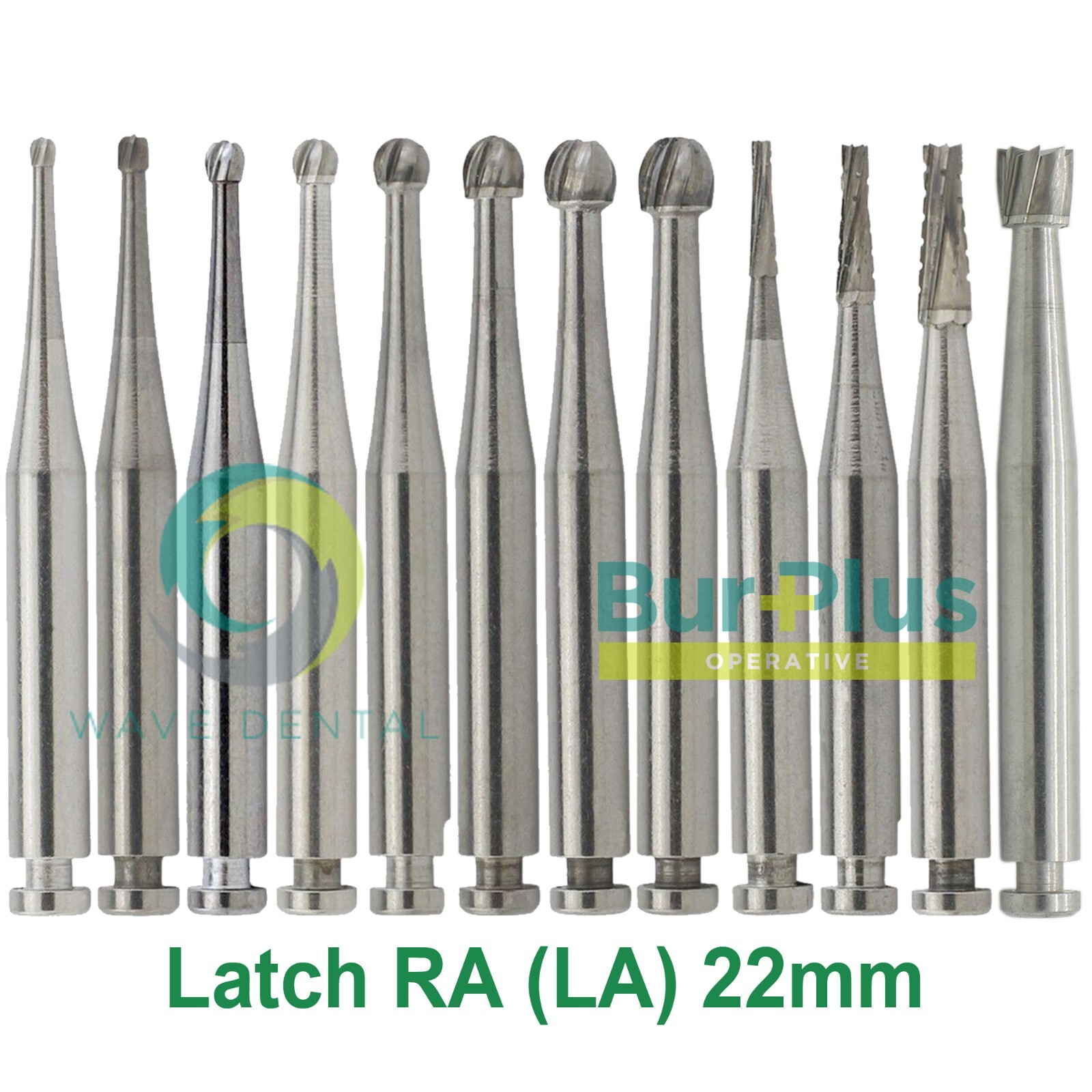 WAVE Dental Latch Carbide Burs Round RA Slow Speed Straight Handpiece Bur 44.5mm