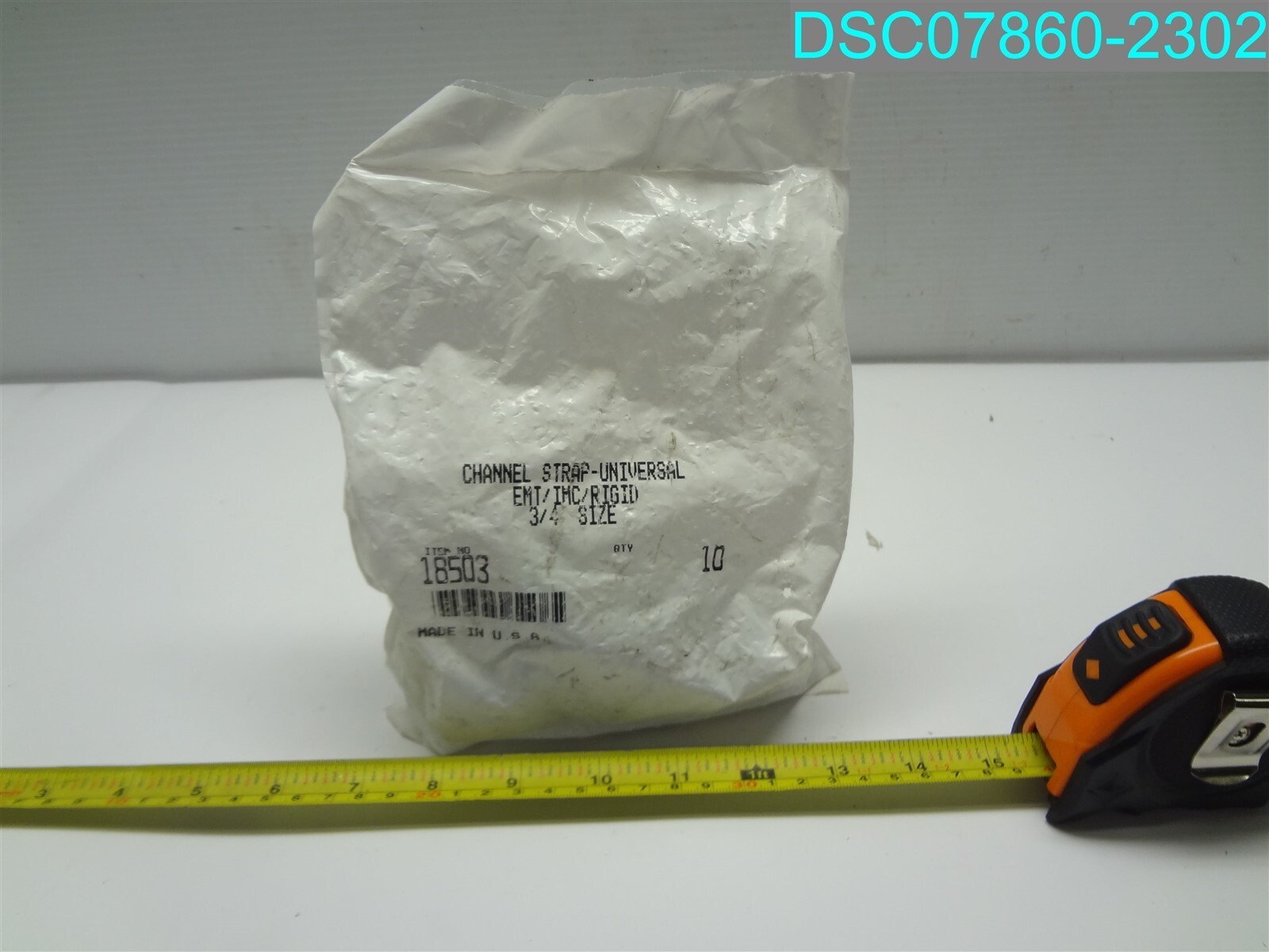 QTY=1 PK OF 10: CHANNEL STRAP-UNIVERSAL EMT/TMC/RIGID 3/4″18503