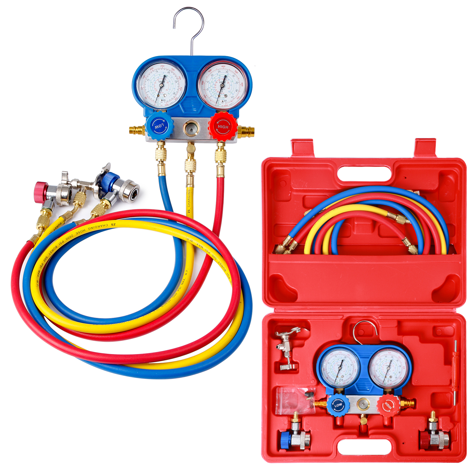 A/C AC Manifold Gauge Set for Car test Kit Manometer Gauge System Refrigeration