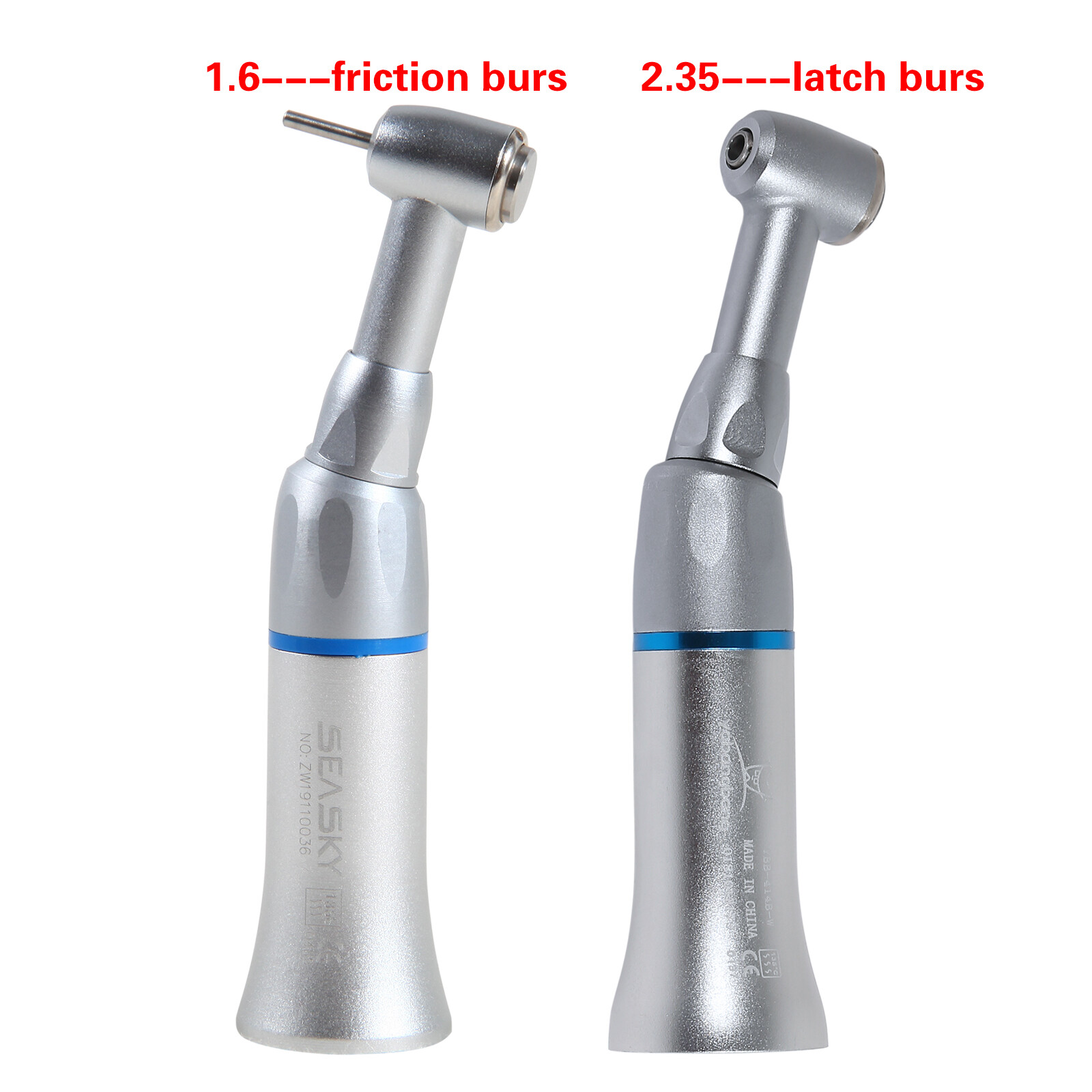 Dental Low Speed Handpiece Push Contra angle FG 1.60mm RA/CA 2.35mm WP