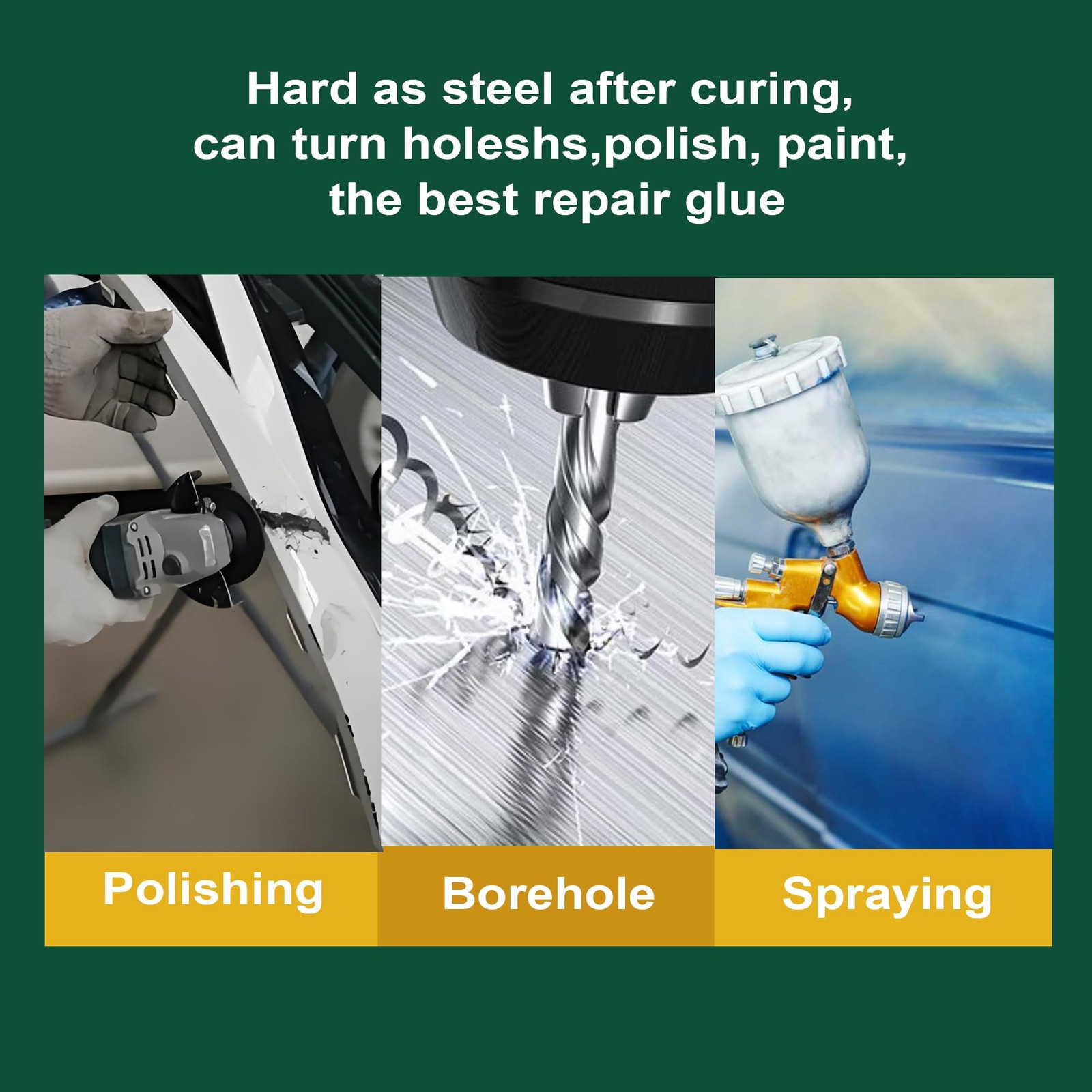 Metal Glue, Heavy Duty Waterproof Epoxy Adhesive for Metal Repair, Welding High