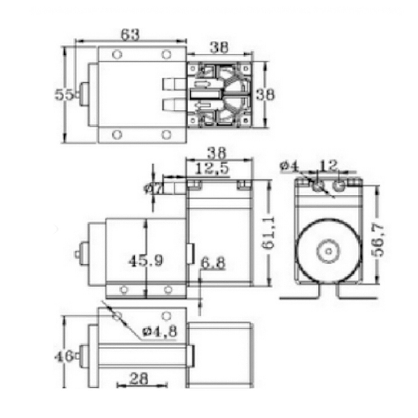 DC12V Mini Vacuum Pump 5L/min 65kpa Negative Pressure Suction Pump With Holder