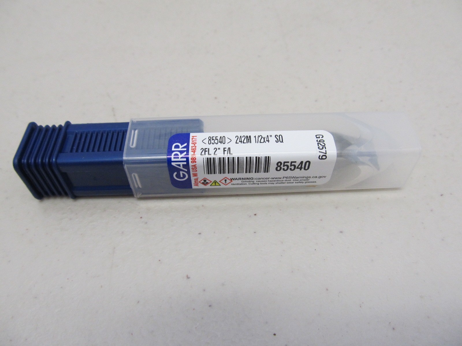GARR 85540 242M Center Cutting Square End High Performance End Mill, 1/2 in Dia