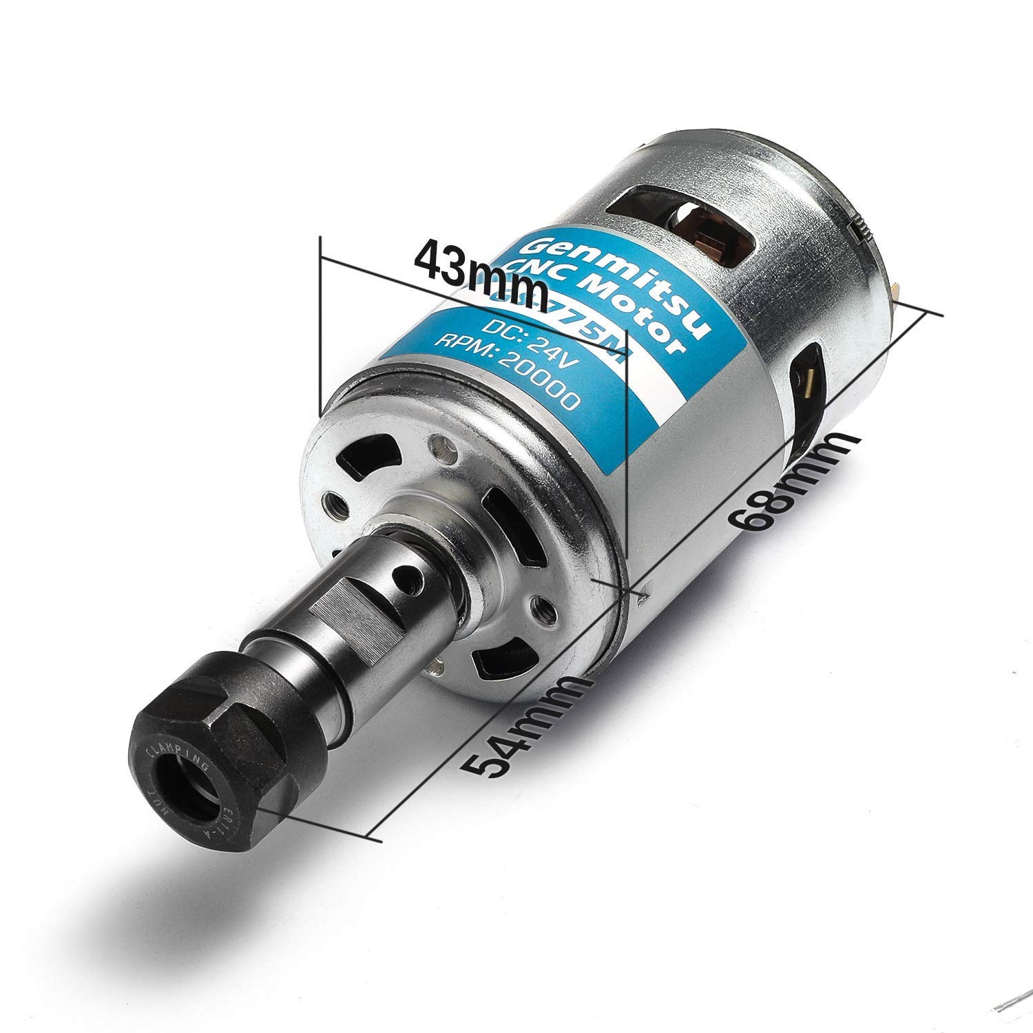 Genmitsu 775M 20000RPM Spindle Motor, ER11 Collet Upgrade for 3018 CNC Router