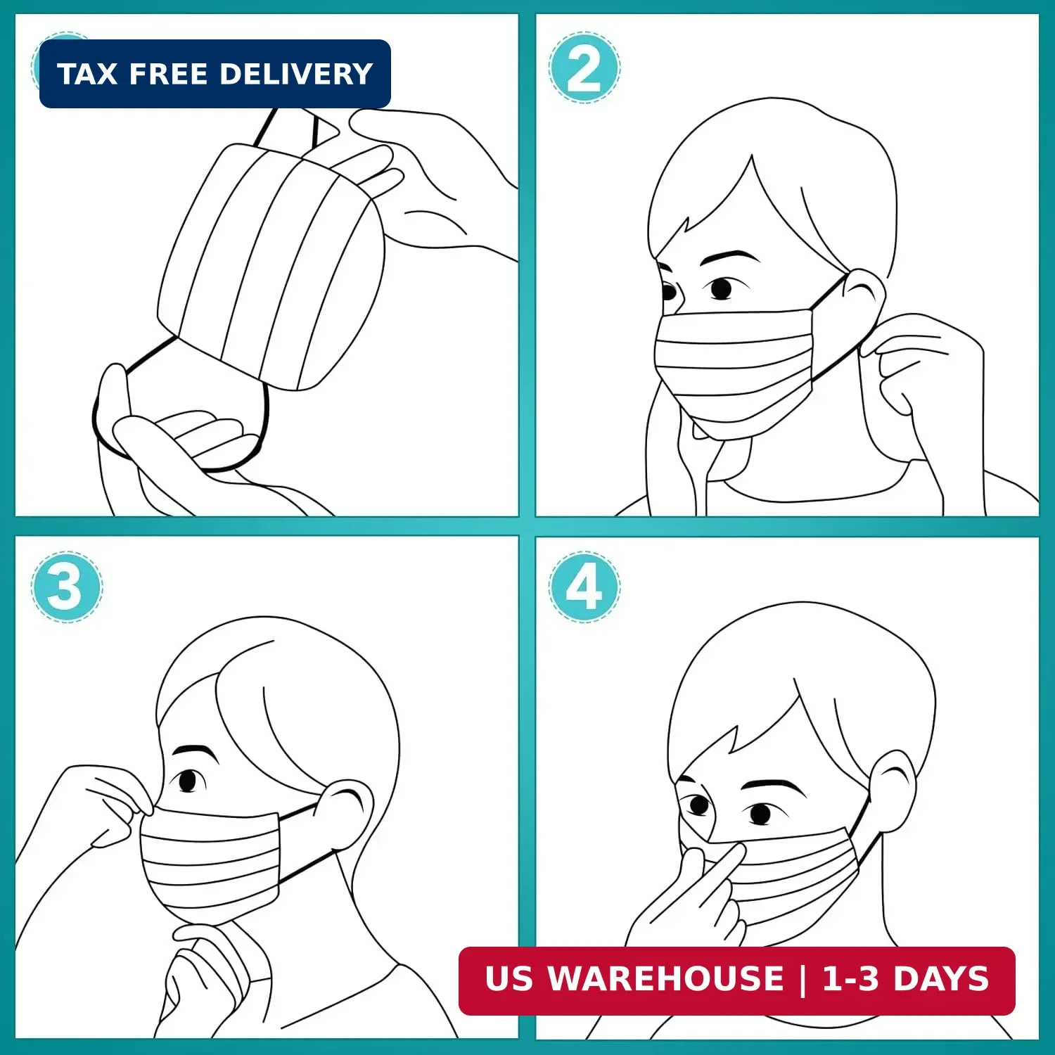 ZTANPS 100 PCS Disposable Face Masks, Black Disposable Masks, 3 Ply Protection F