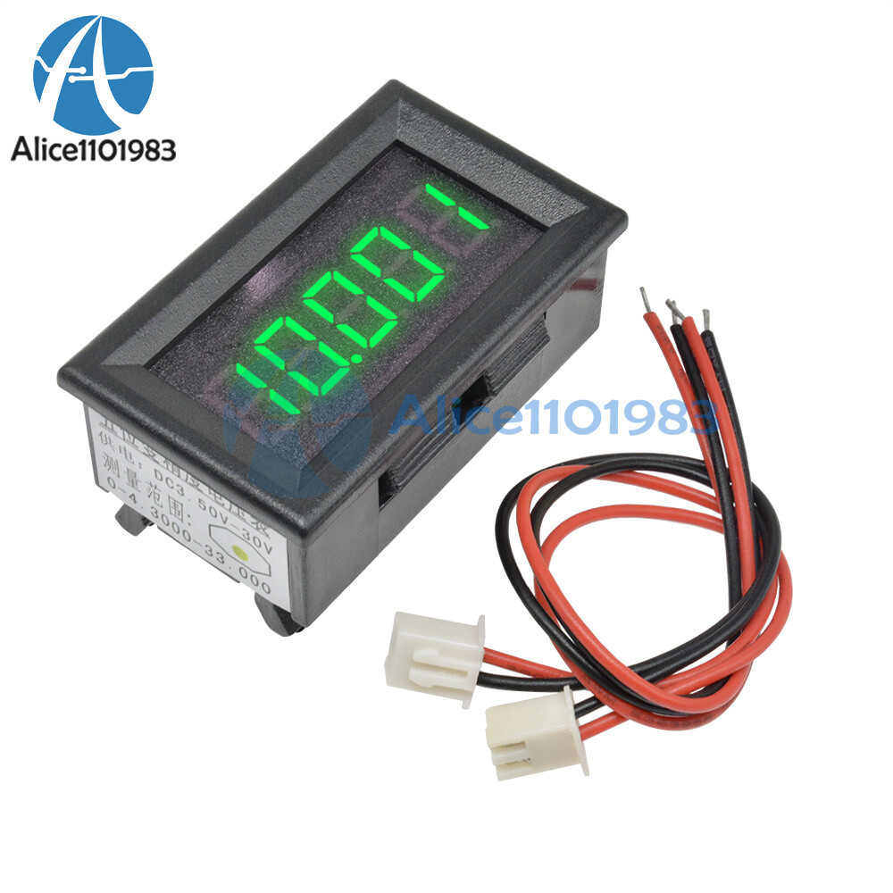 Red Blue Yellow 5 Digit LED DC 0-4.3000-33.000V Digital Voltage Panel Voltmeter