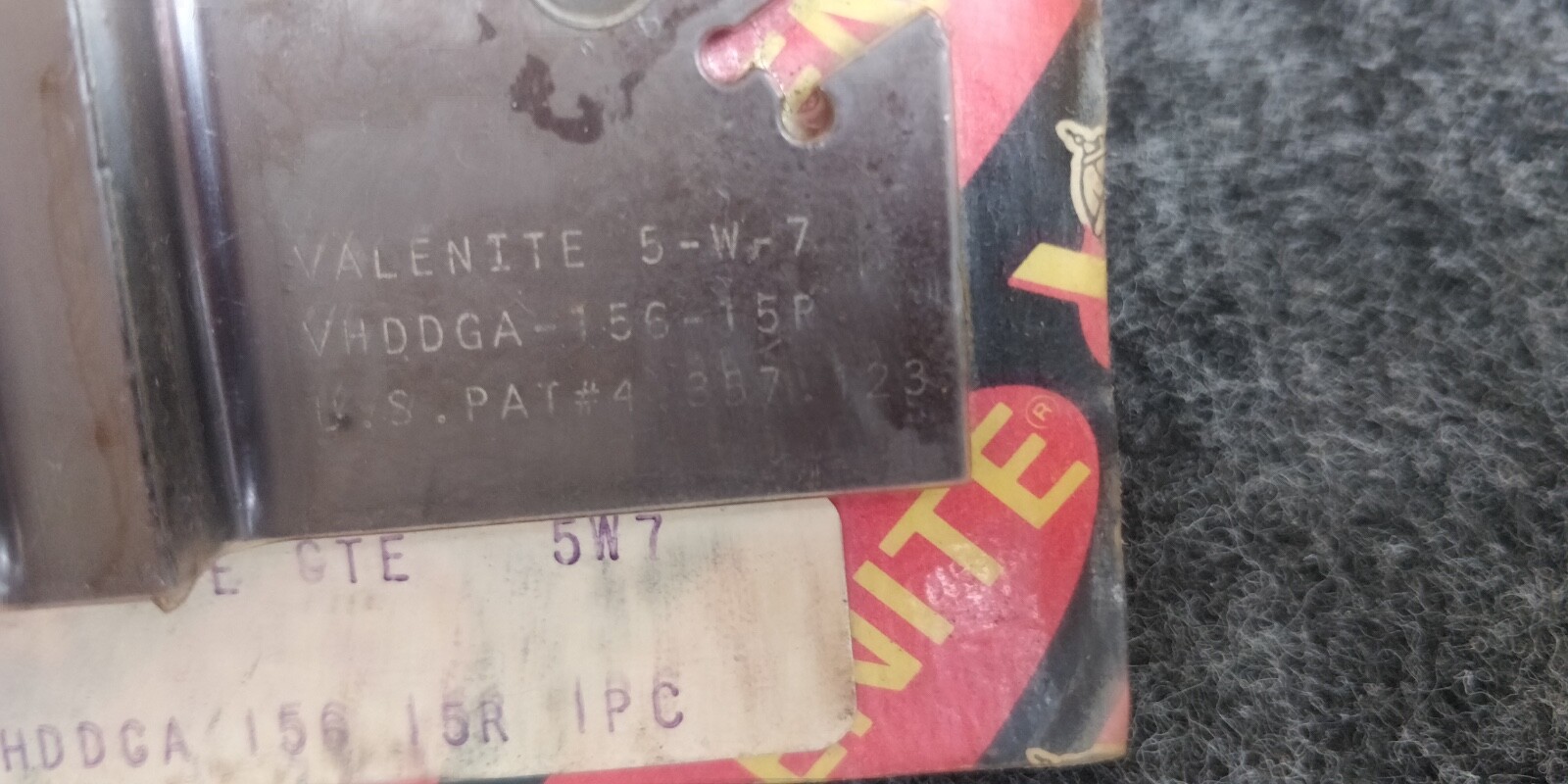 NOS Valenite VHDDGA 156-15R 5-W-7 Grooving Cut Off Blade Tool Holder