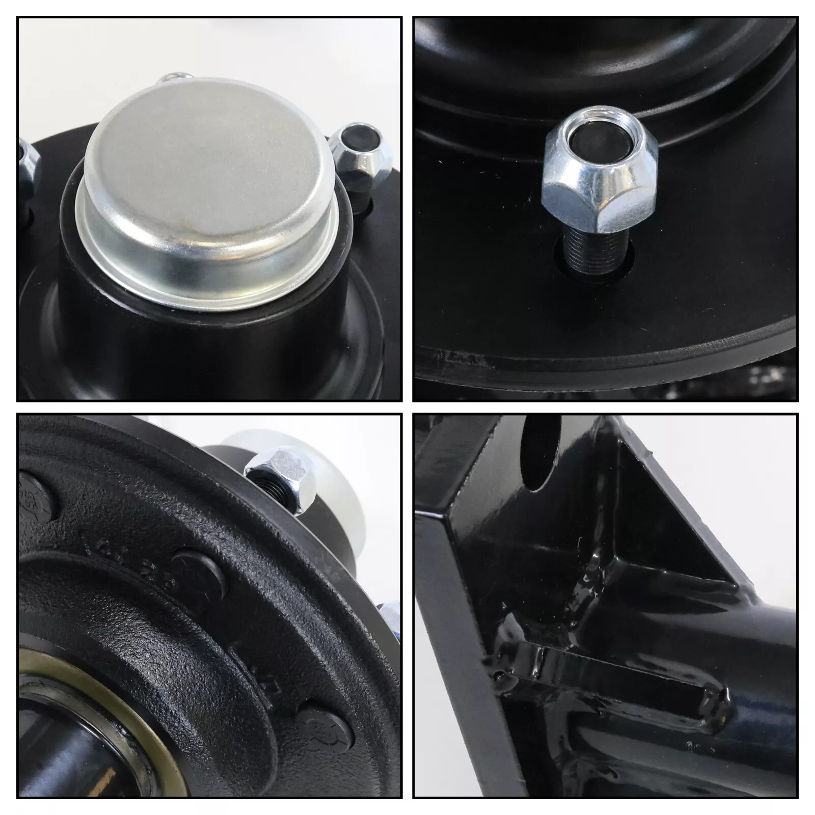 8 x 6.5 Lug 8000LB Shipping Container Wheels Steel Bolt-on Spindles Black US.NEW