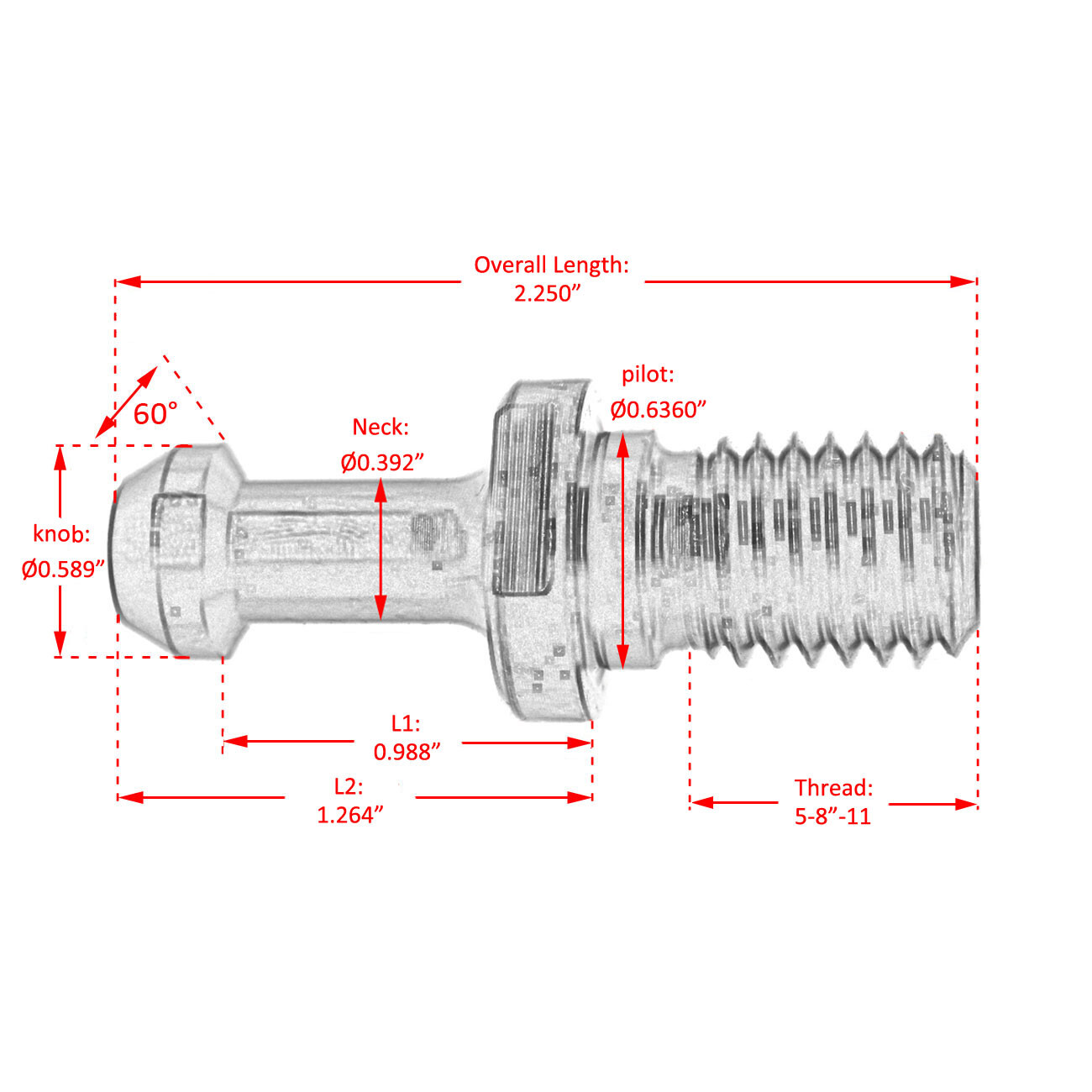 20pcs CAT 40 5/8-11 60 Degree Pull Stud Retention Knob For Matsura Howa Kogyo
