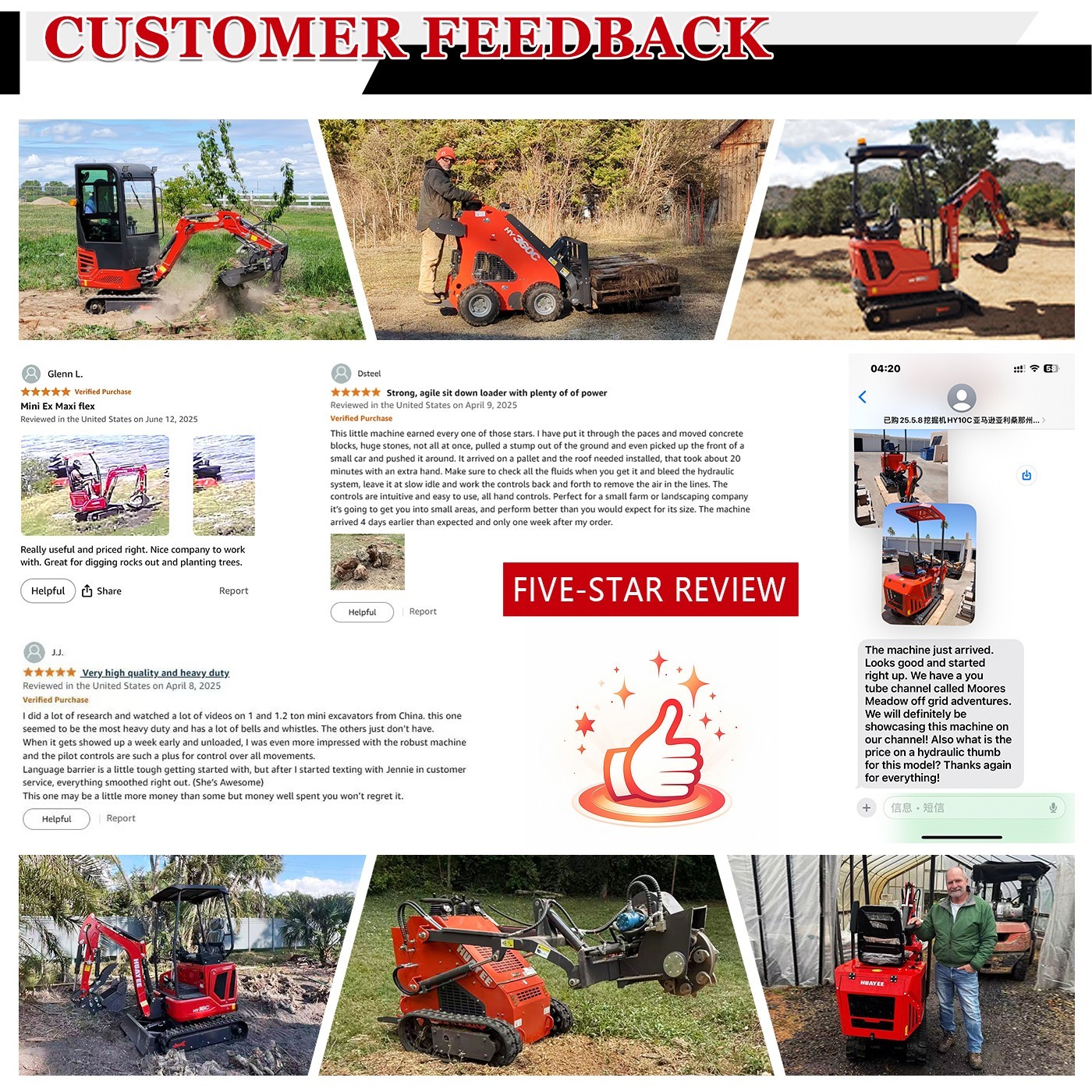 Mini Excavator 1 Ton 1.4Ton Digger 13.5hp Gas Tracked Crawler B&S EPA Engine.