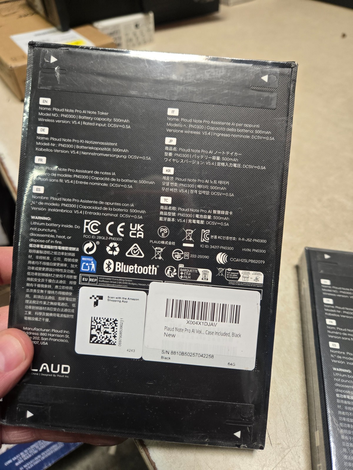 Plaud Note Pro Empowered AI Voice Recorder Magnetic Case in Black PN0300 Sealed