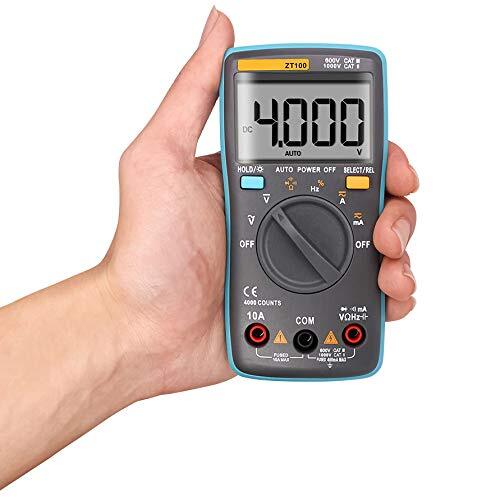 Auto-Ranging Digital Multimeter with 4000 Counts and Backlit LCD Display, Mea…