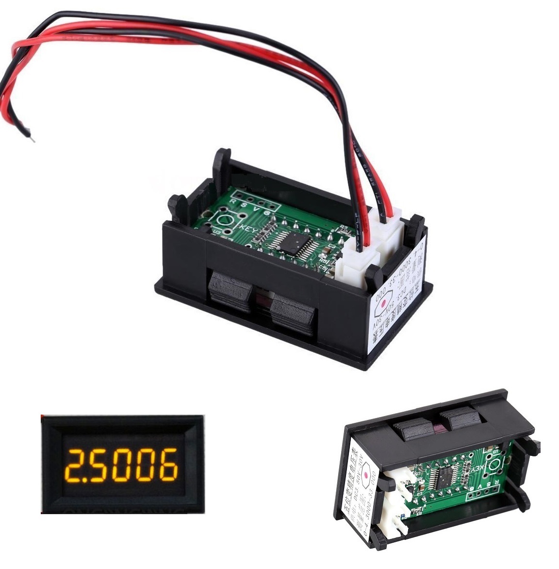 1PCS Yellow LED 5 Digit DC 0-4.3000-33.000V Digital Voltmeter Voltage Meter Car