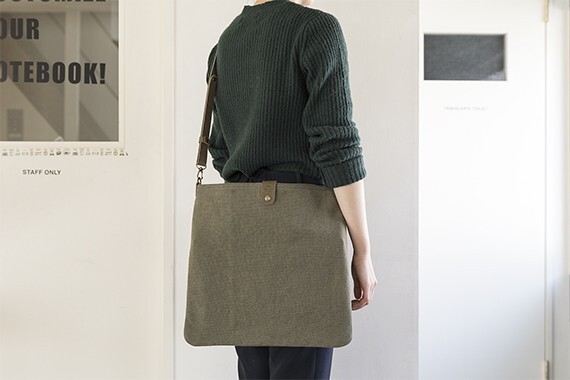 TRAVELER’S FACTORY Canvas Shoulder Bag M Olive W36.5xH35.0cm,W14.3xH13.7in