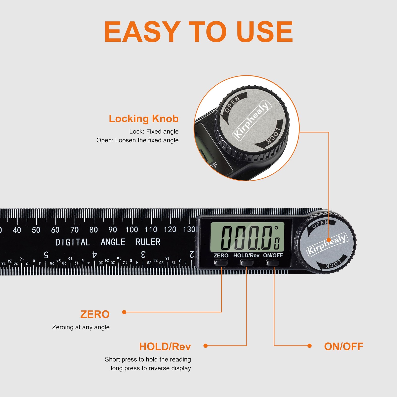 Digital Angle Finder Protractor, 7inch 200mm Measuring Tool