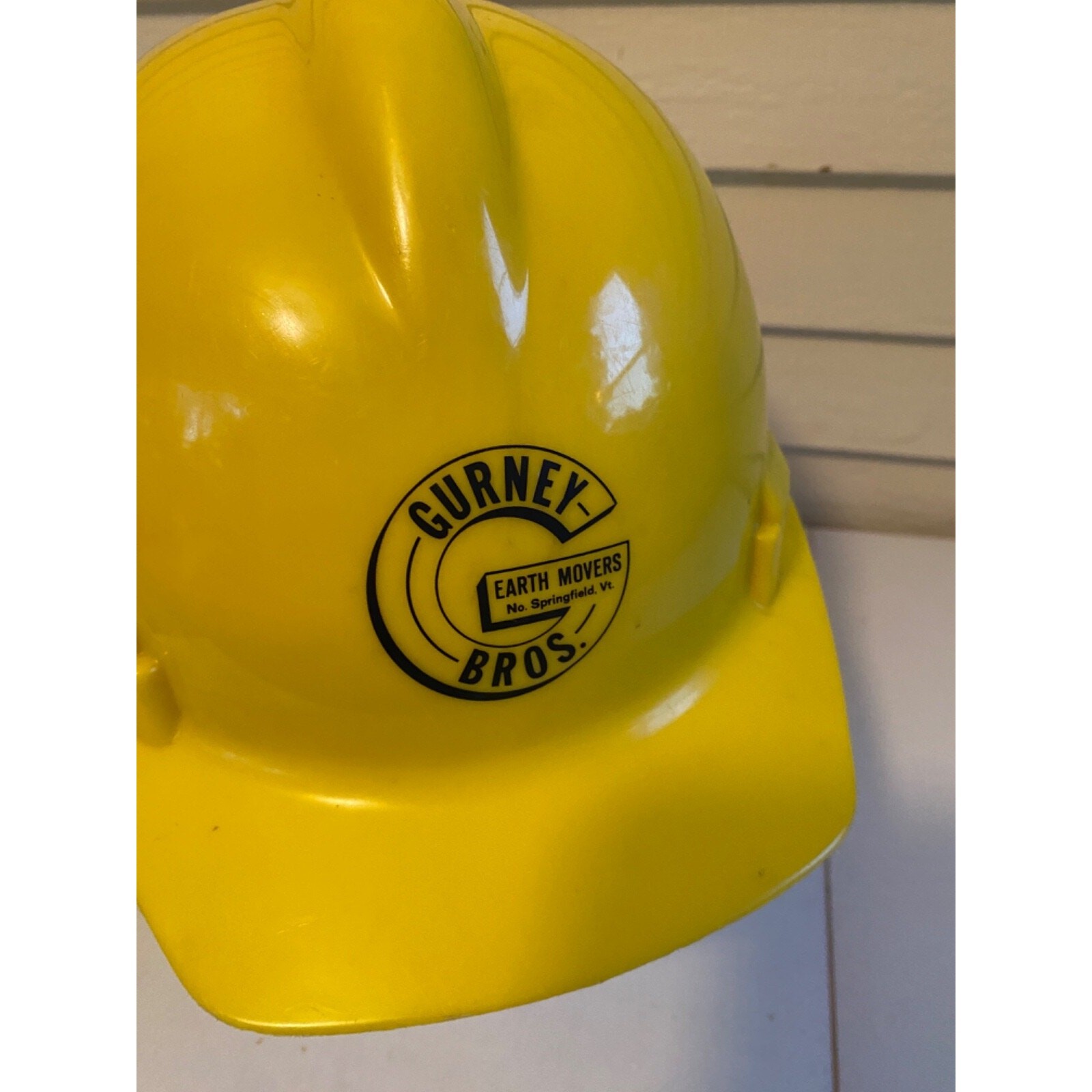 Yellow Hard Hat Gurney Brothers Construction Springfield, Vermont Earth Movers