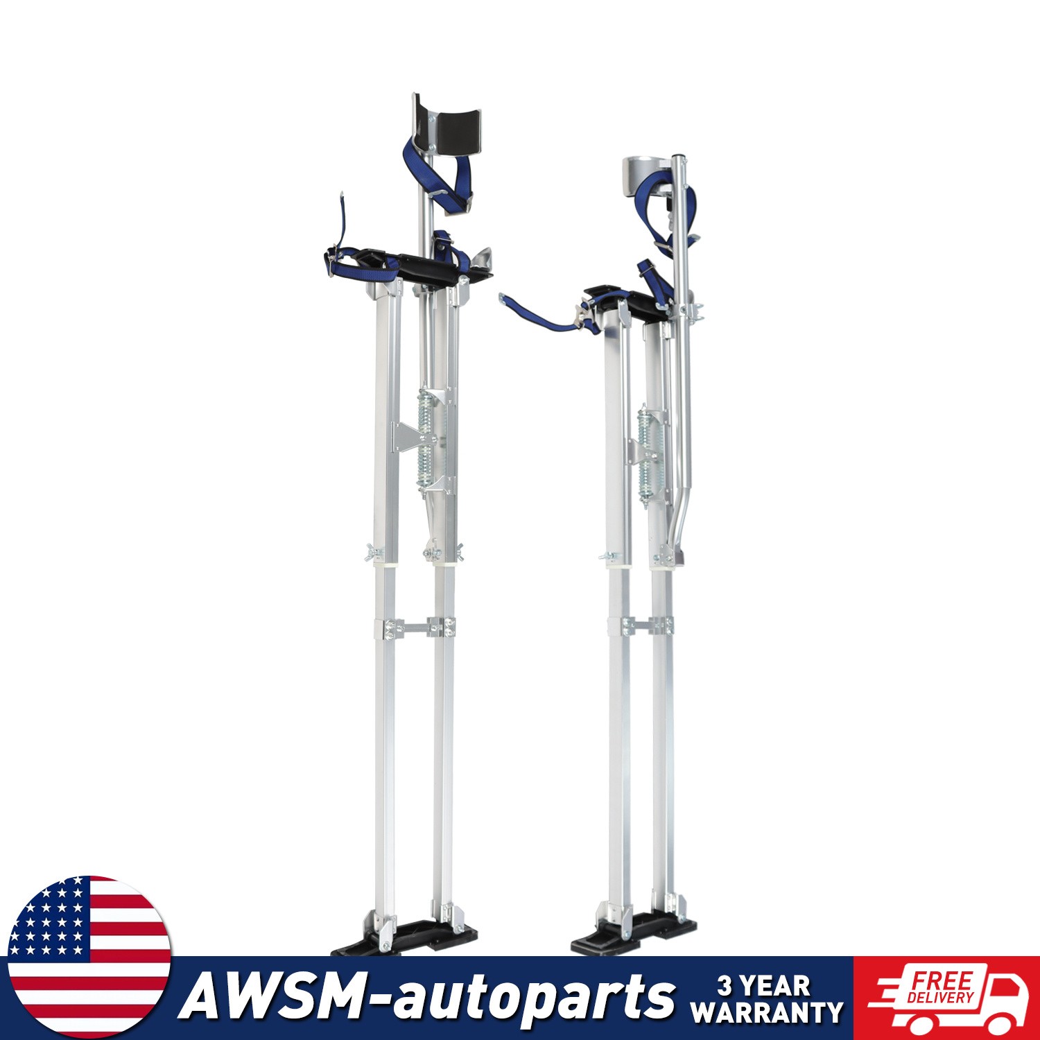 Adjustable 48″ – 64″ Drywall Stilts Painters Walking Taping Finishing Tool New