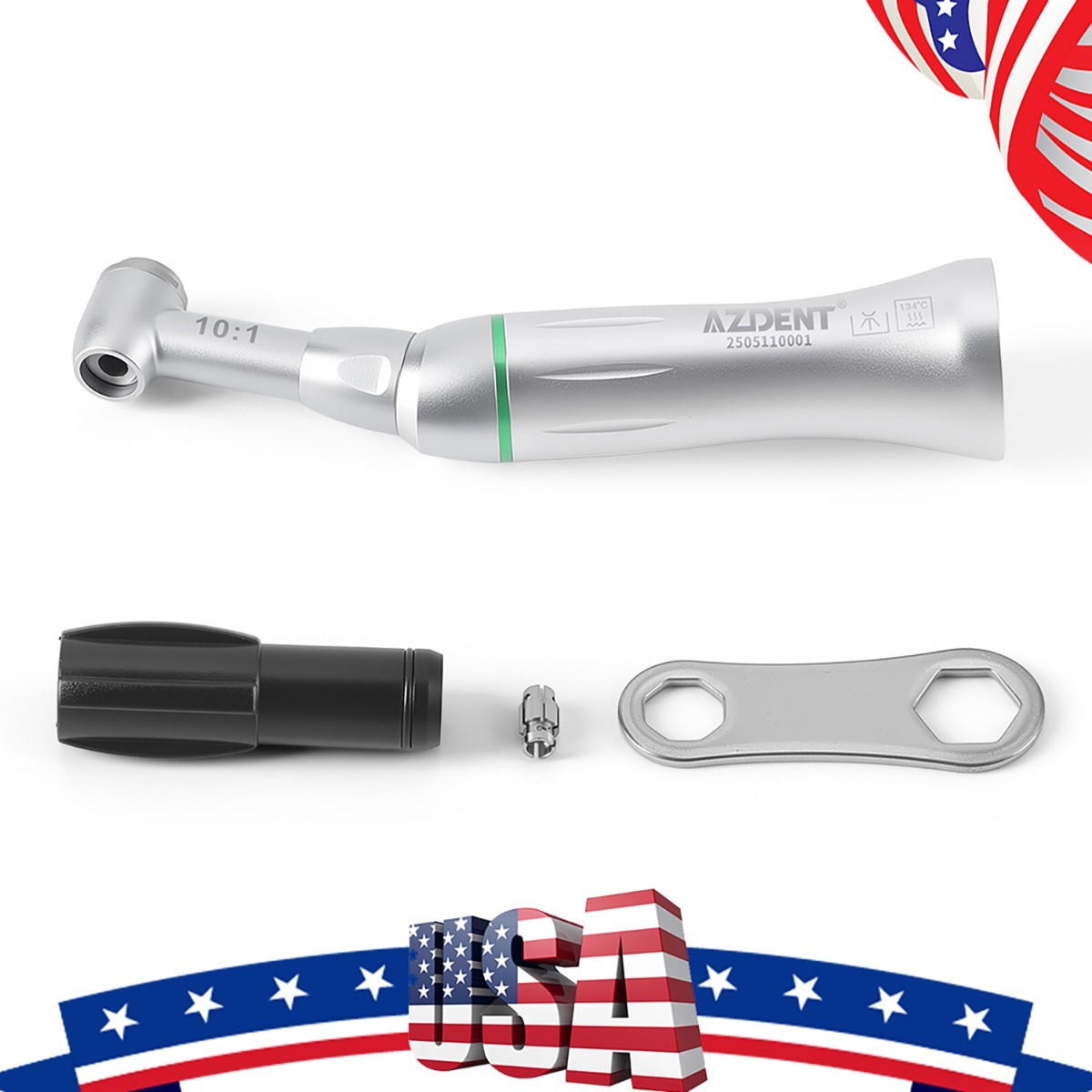 AZDENT Dental Endo 10:1 Contra Angle Handpiece for Root Canal Treatment Push