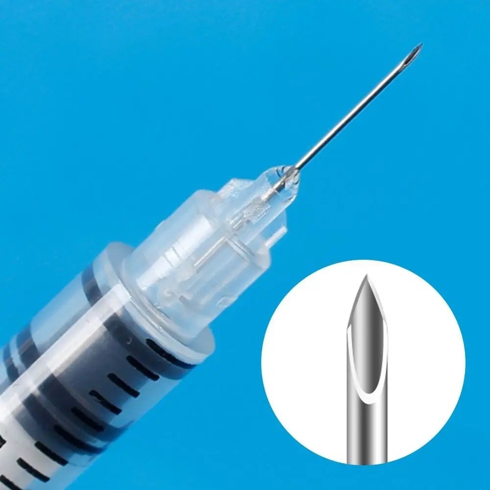 1ml/cc. 10pcs Manual Push Syringe Feeding Device Straight Tip Needle Plastic