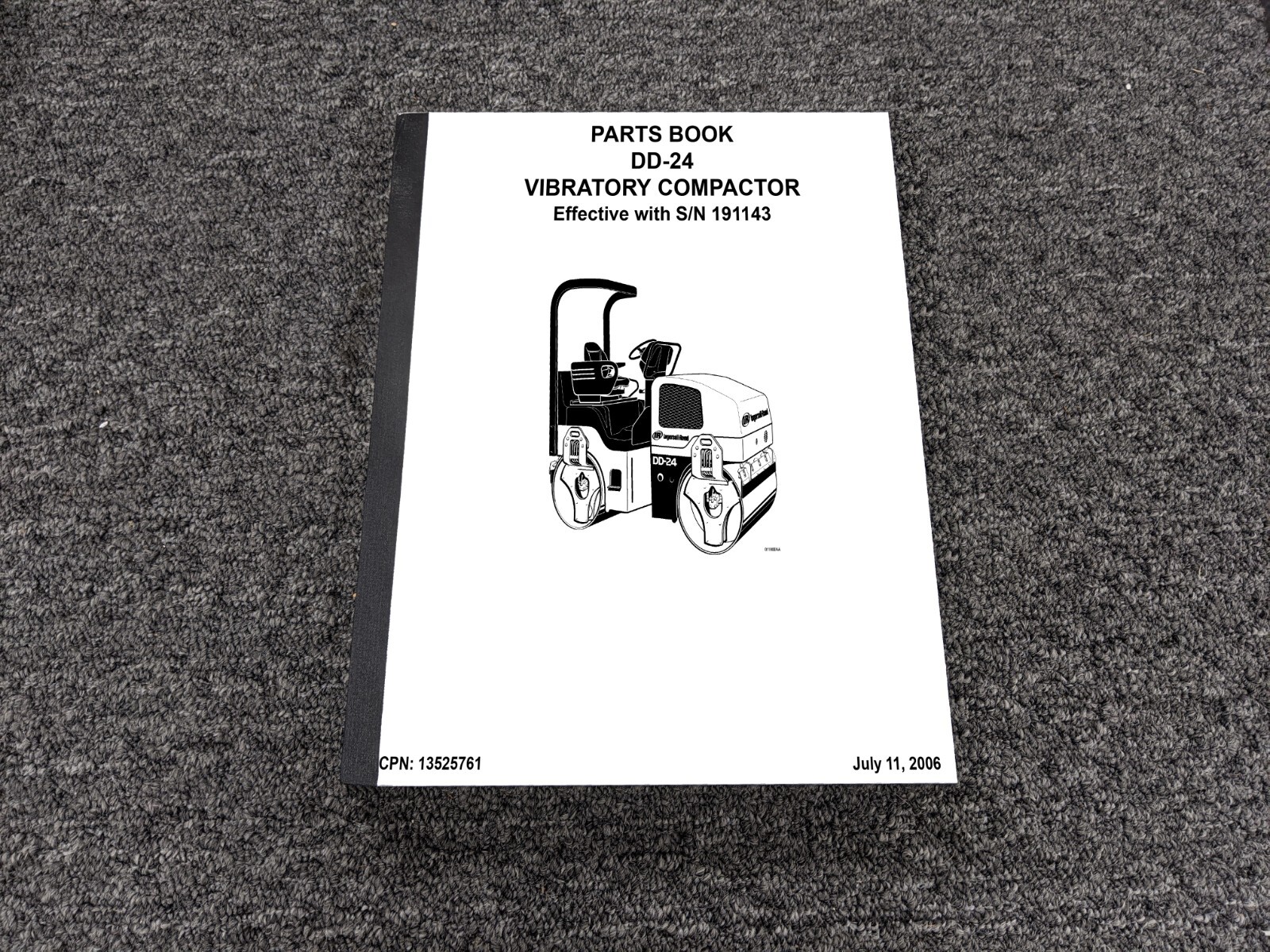Ingersoll-Rand DD-24 Vibratory Compactor Parts Catalog Manual SN 191143-Up