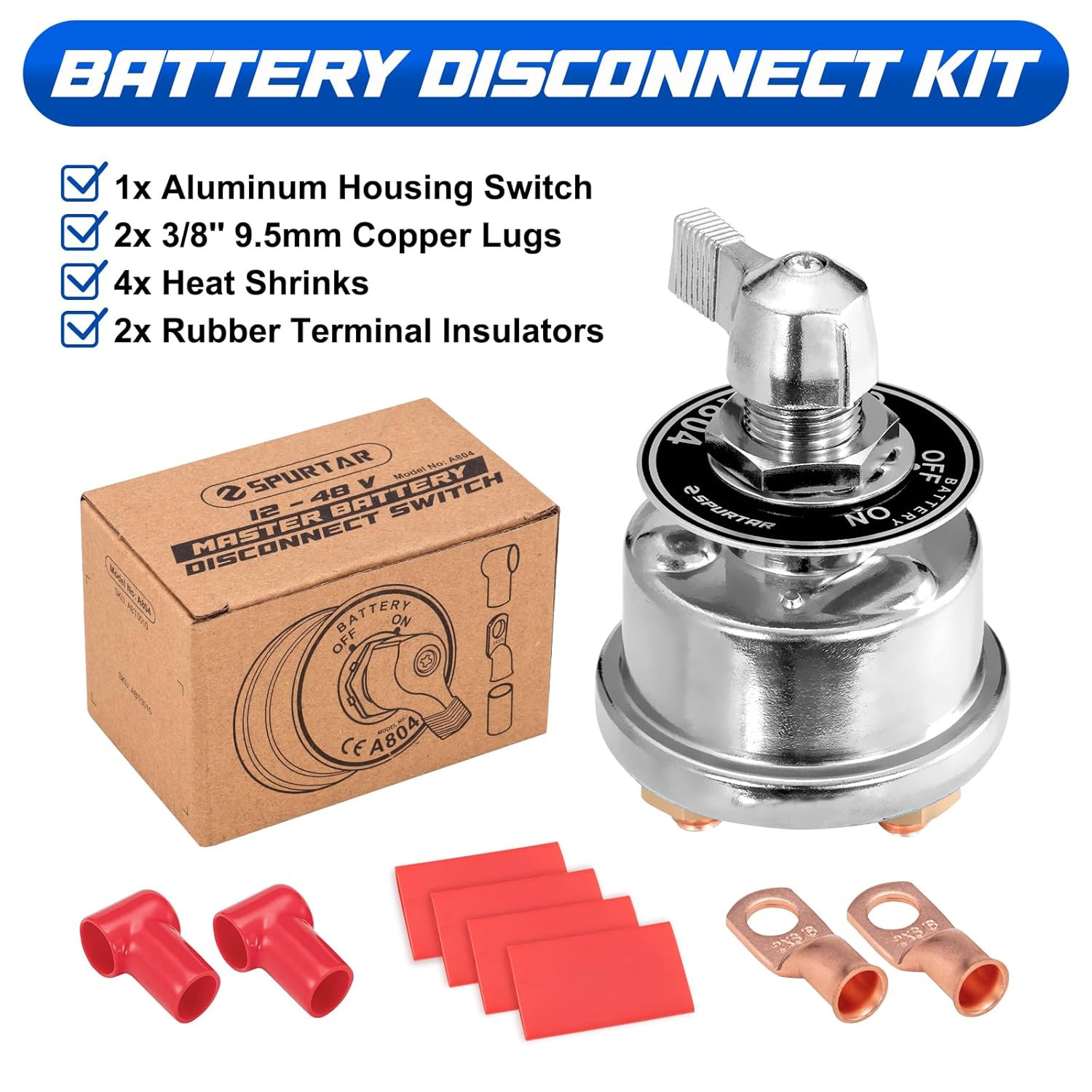 Battery Disconnect Switch 12V 24V 48V Heavy Duty Battery Shut off Cut off Power