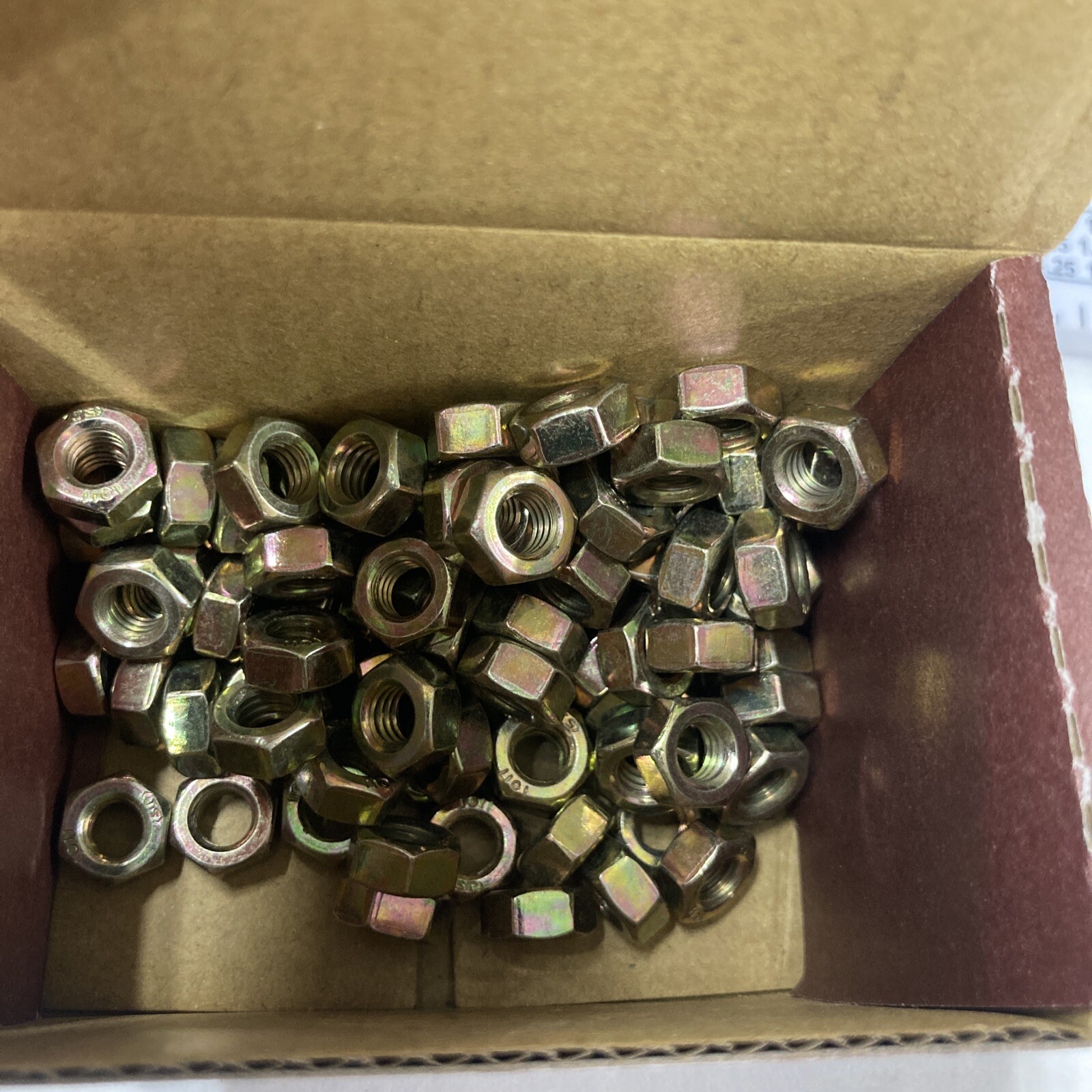 (100) M6-1.0 Hex Nuts Class 10 Zinc Yellow Din 934 CR6 Nut 6mm x 1 Nuts