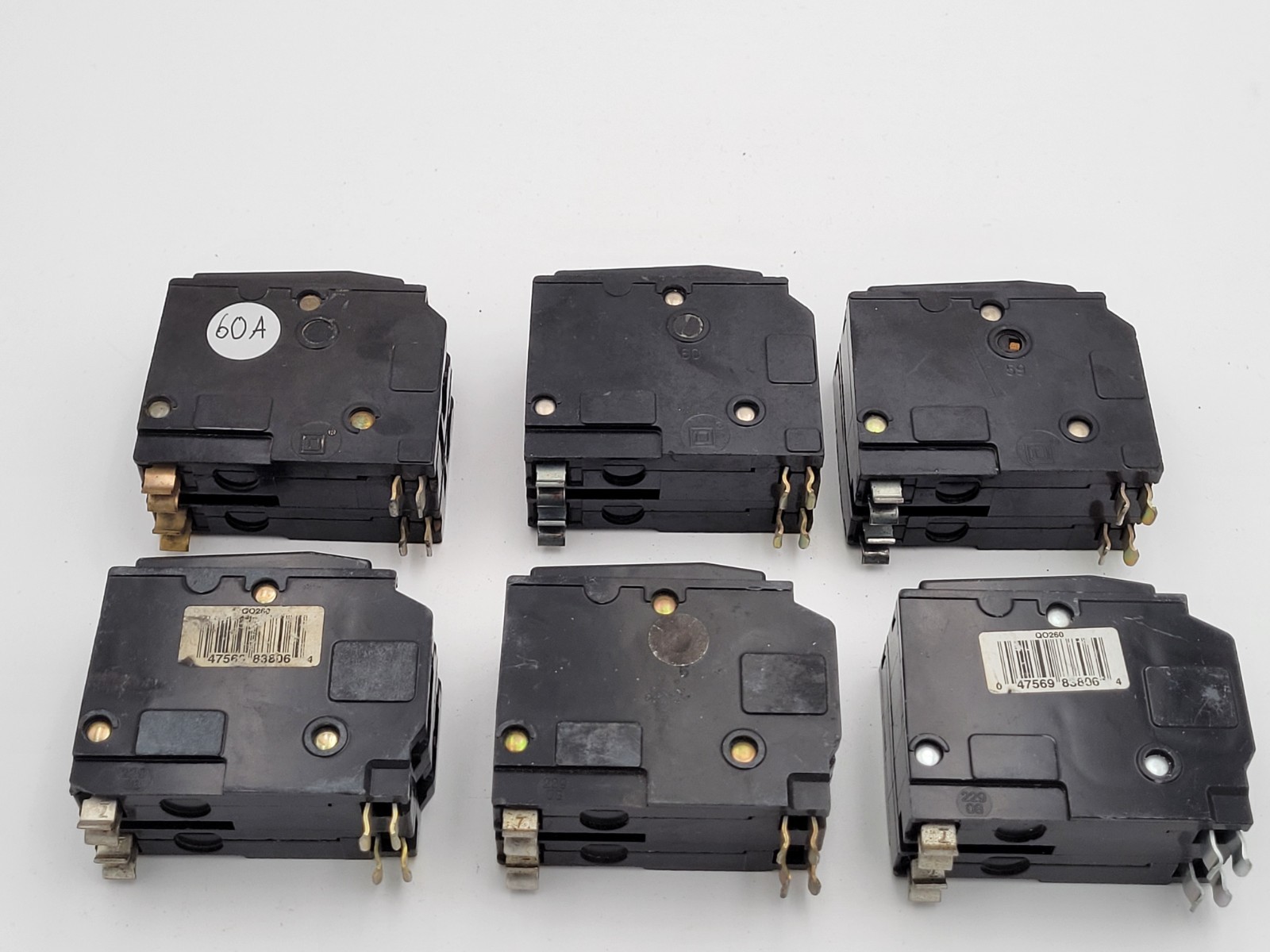 Square D QO260 60 A 2-Pole Plug-On 120/240V Circuit Breaker Type QO USED