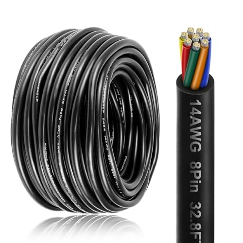 14 Gauge 8 Conductor Electrical Wire 32.8FT 14AWG PVC