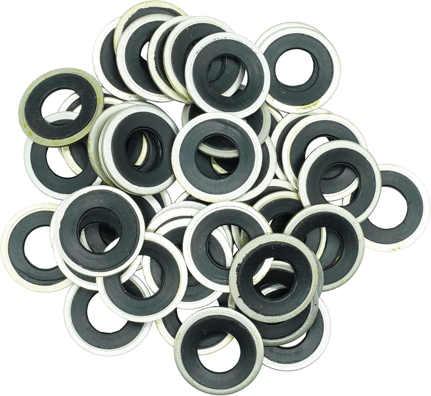 50 PCS Metal/Rubber Drain Plug Gasket, Fits 1/2, M12, M12 So Replace 097-021,652