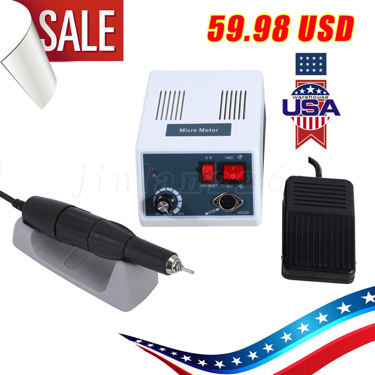 Dental Lab Electric Micromotor Polisher Unit with Micro Motor Handpiece 35K RPM