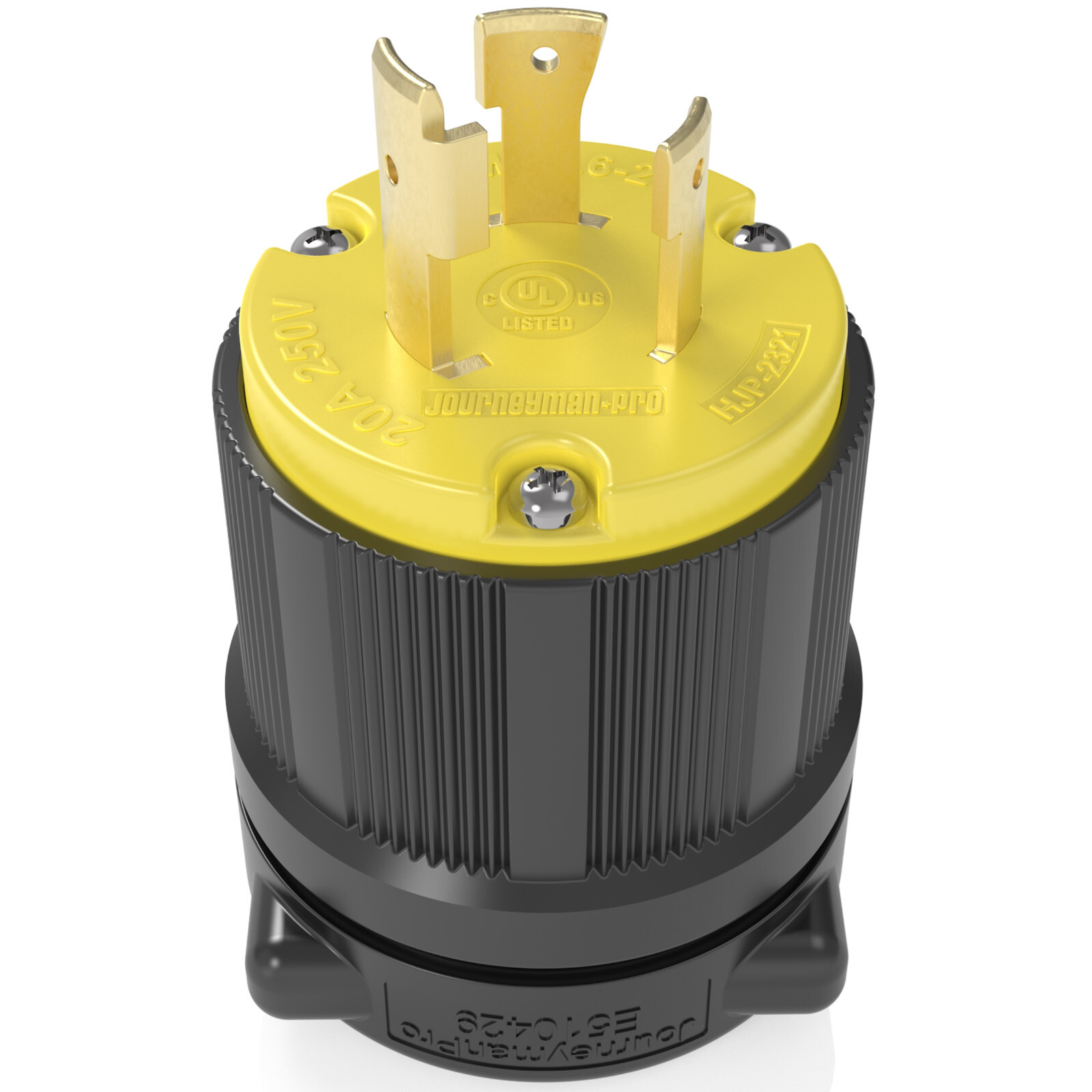 MALE L6-20P 220 POWER CORD END 3-PRONG TWIST LOCK GENERATOR PLUG 20A 250V 20 AMP