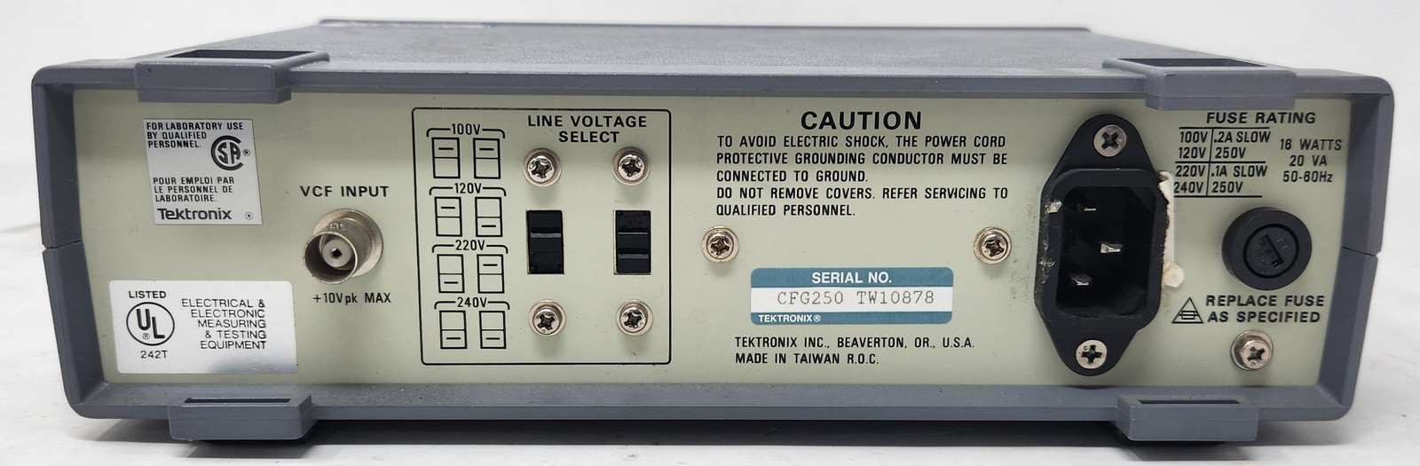 Tektronix CFG250 0.2Hz – 2MHz Function Generator – FUNCTION GENERATOR ONLY