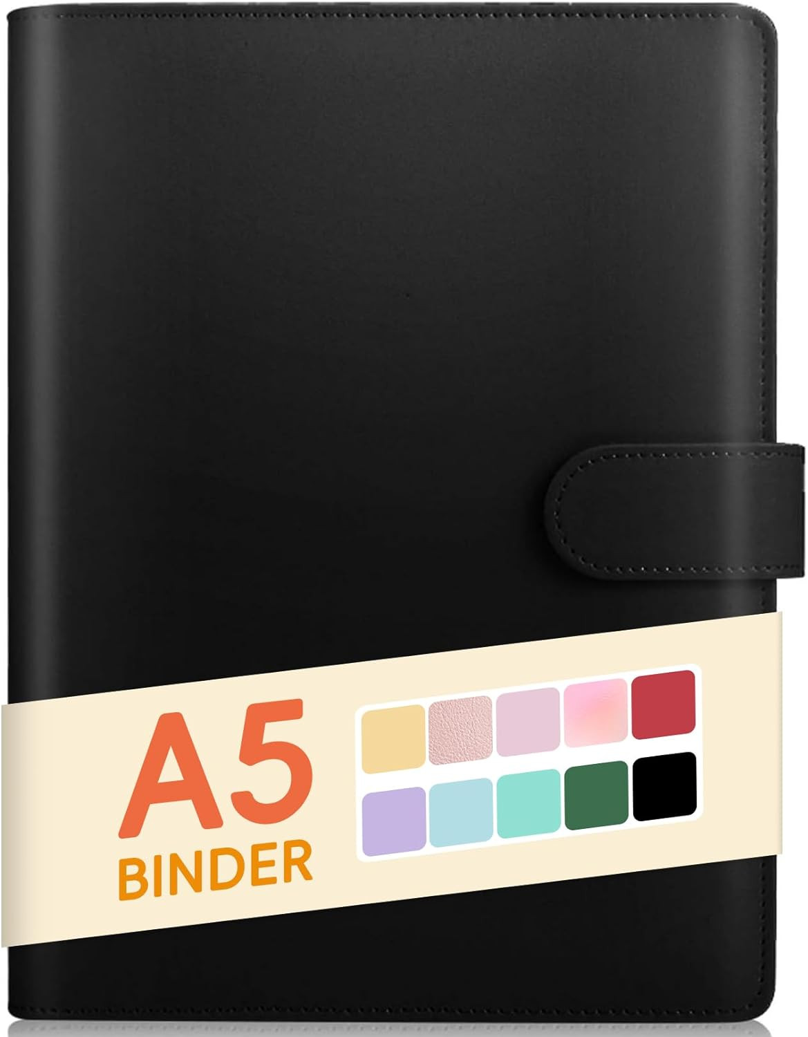 A5 Binder 6 Ring, Refillable Notebook Planner Cover, Small Leather Organizer Emp