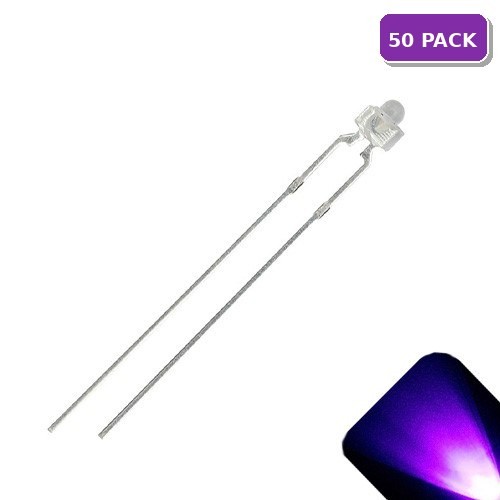 50 x LED 1.8mm 2mm UV / Purple Ultra Super Bright LEDs Light Clear Train Model