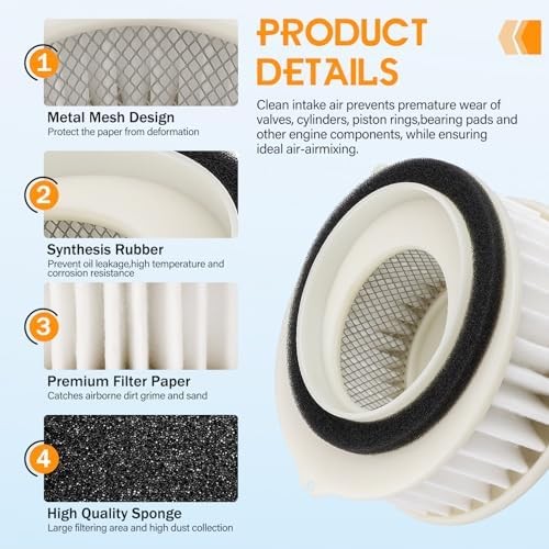 V Star 650 Air Filter 4TR-14451-00 Replacement for Yamaha V Star 650 XVS650 Cust