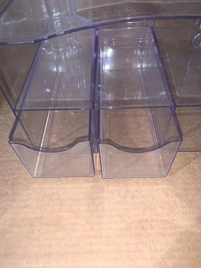 Acrylic Four-Way Organizer w/ 2 Drawers, Plastic, 13 1/4 x 13 1/4 x 10, Clear