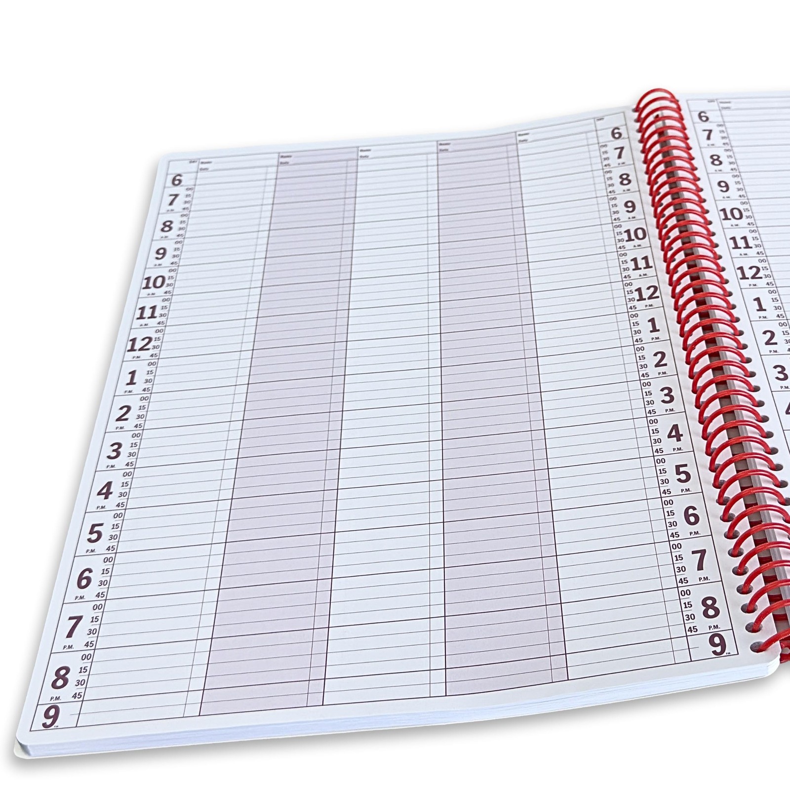 Portage Notebooks Appointment Book – Large 10″ x 13.5″ 5 Columns, Pink