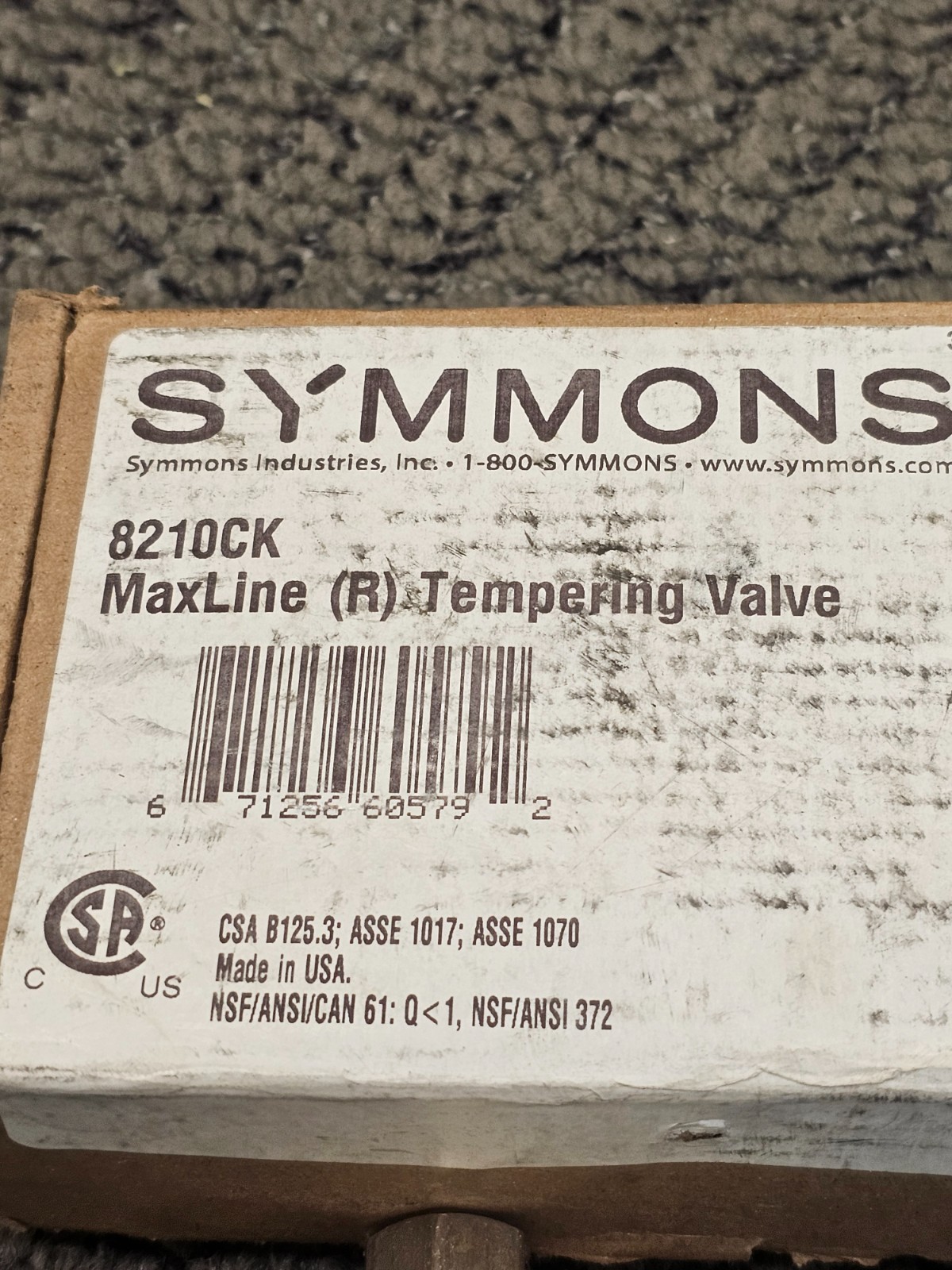 Symmons 8210CK MaxLine Thermostatic Tempering Valve 3/8″ Compression Connection