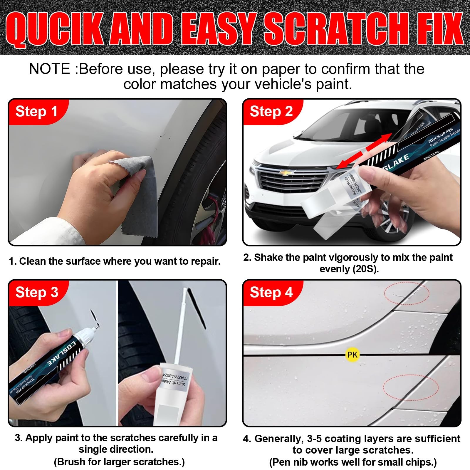 Car Touch Up Paint 12ml Lakeshore Blue Metallic (GXP/WA136H) for Chevrolet
