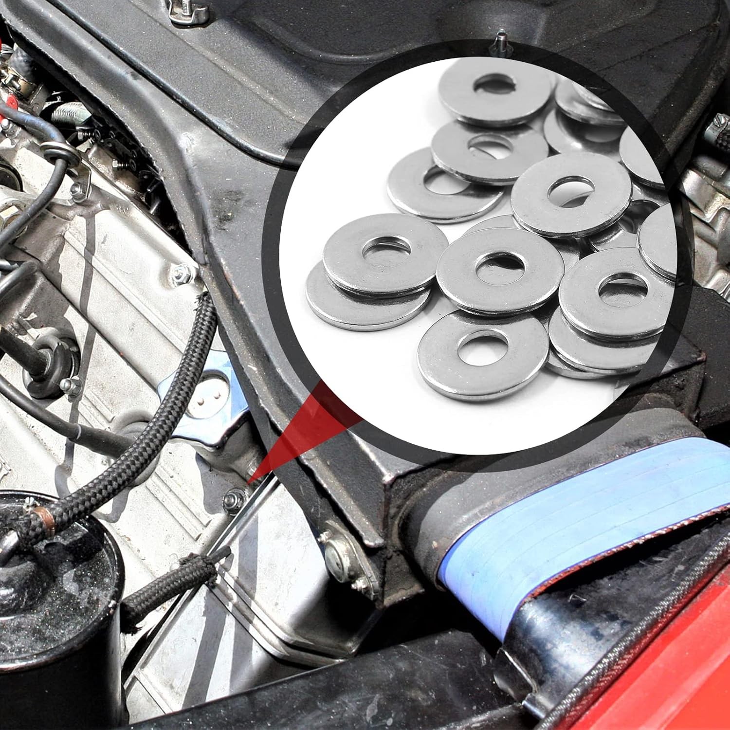 100PCS M6 Stainless Steel Flat Washers 16mm OD 6mm ID 1.5mm Thick