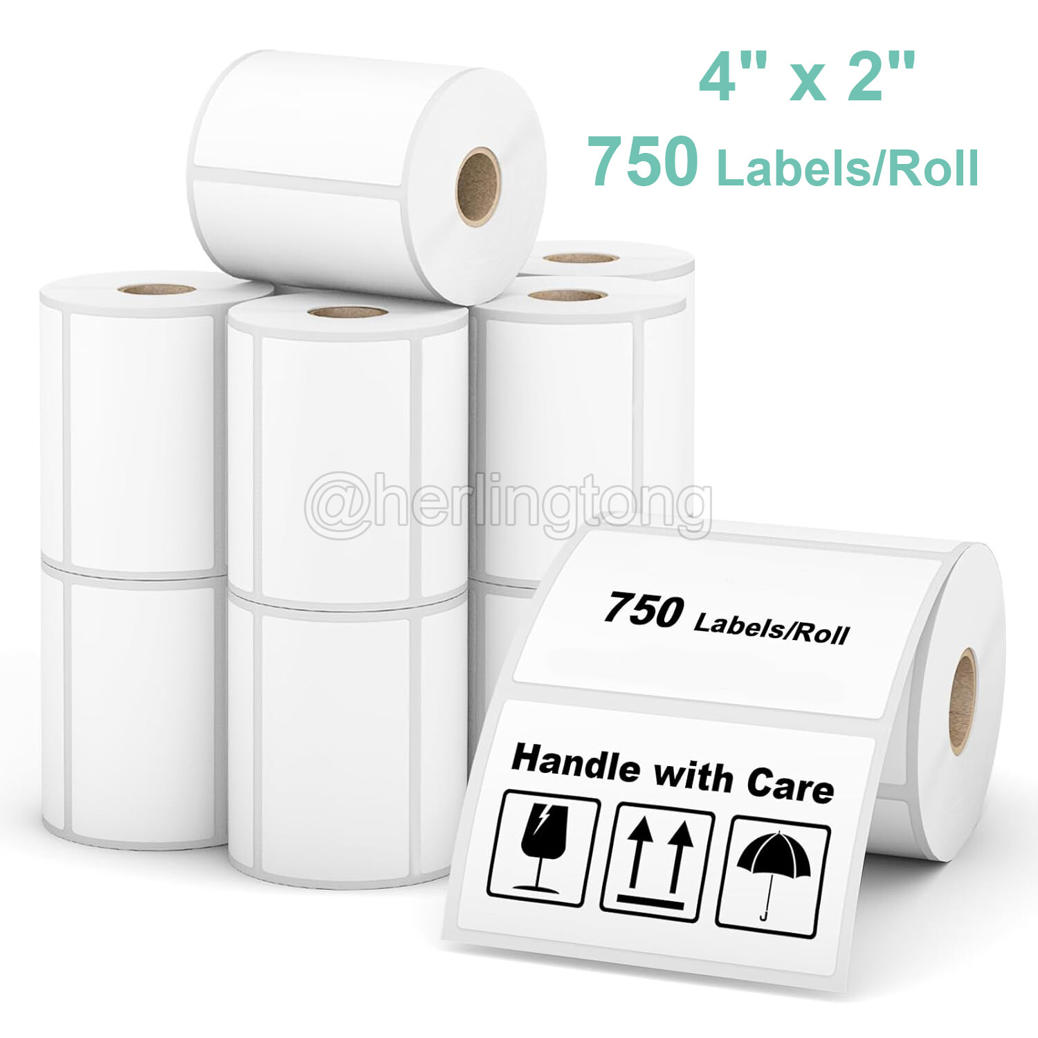 4″ x 2″ Direct Thermal Labels for UPC Barcodes Address Shipping Labels 750/Roll