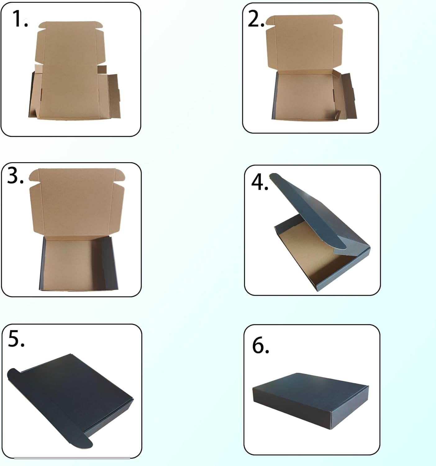13X9X4 Black Shipping Boxes Set of 20, Corrugated Cardboard Mailers for Product