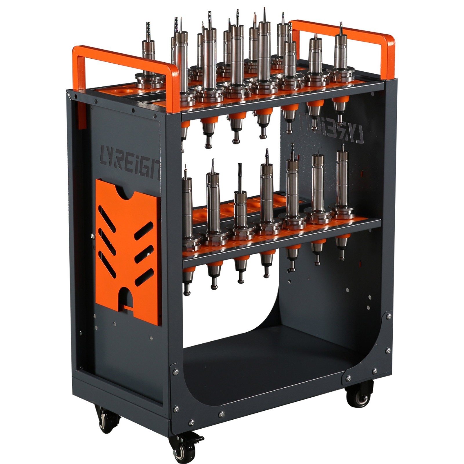 HSK63 Mobile CNC Tool Storage Cart, CNC Tool Holder Suitable for Factory Garage