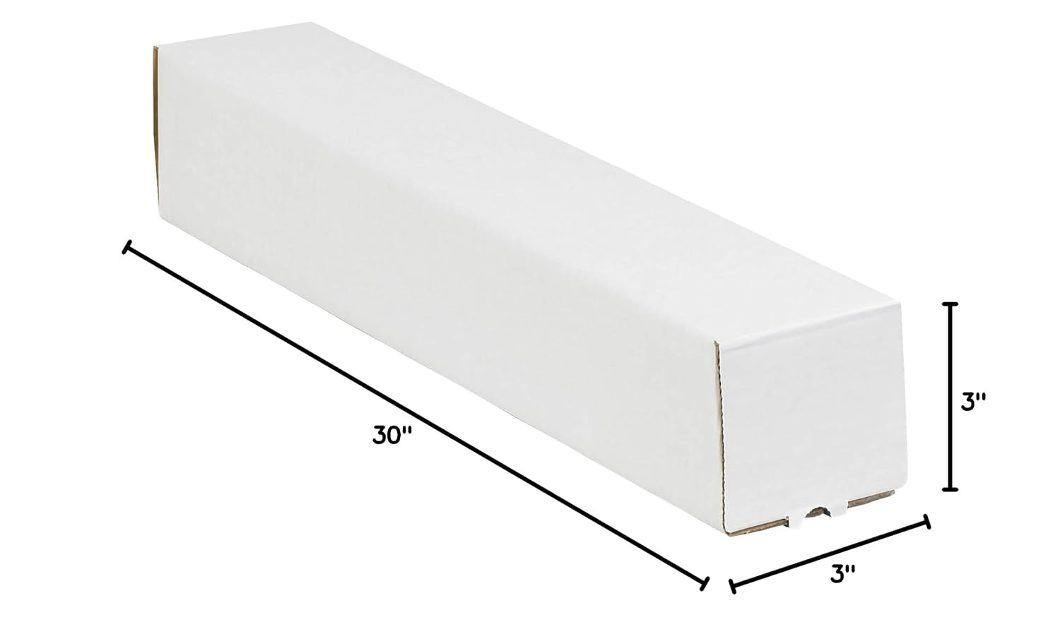 PM3330 Square Mailing Tubes, 3″ X 30″, Oyster White (Pack of 25)